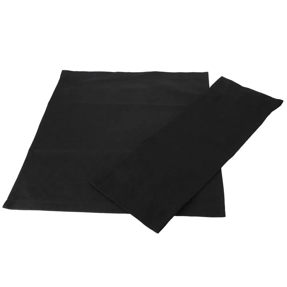 Ausla Direktorstuhl Ersatz-Sitzbezug Set, Schwarz, 2-teilig Leinwand Sitz und Rückenlehne mit Holzstab