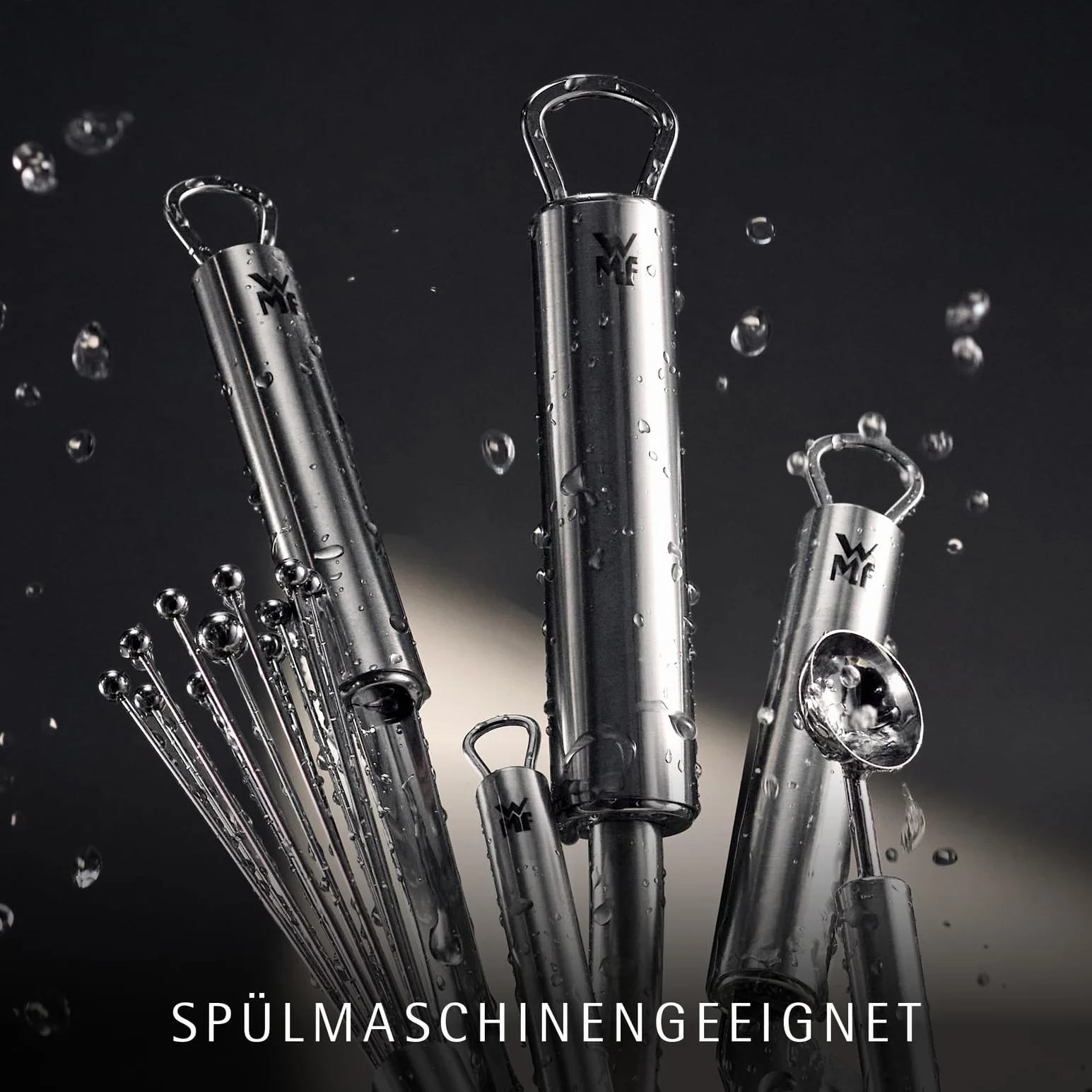 WMF Profi Plus Schneebesen Set 3-teilig, Schneebesen Edelstahl teilmattiert, Rührbesen, Quirl, spülmaschinengeeignet