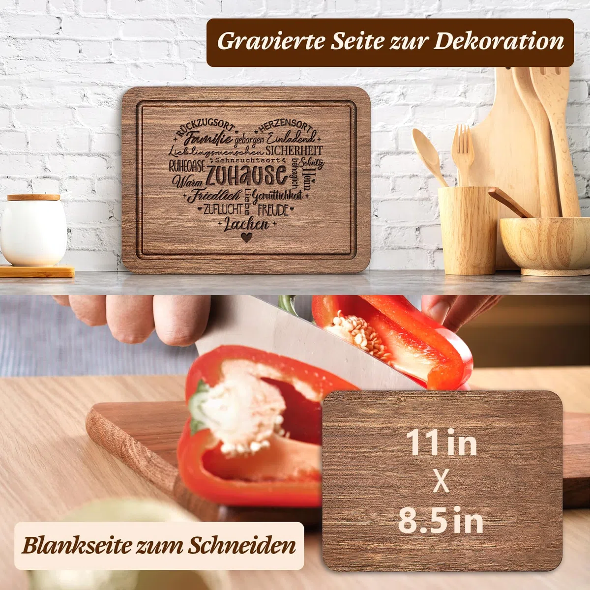 Geschenk Zum Einzug, Einzugsgeschenke-Schneidebrett aus Holz, Einzugsgeschenke Wohnung, Einweihungsgeschenk Haus, Geschenk zum Einzug ins Haus - Neues Zuhause, Neues Haus Geschenk 29 * 22 * 1.5 CM