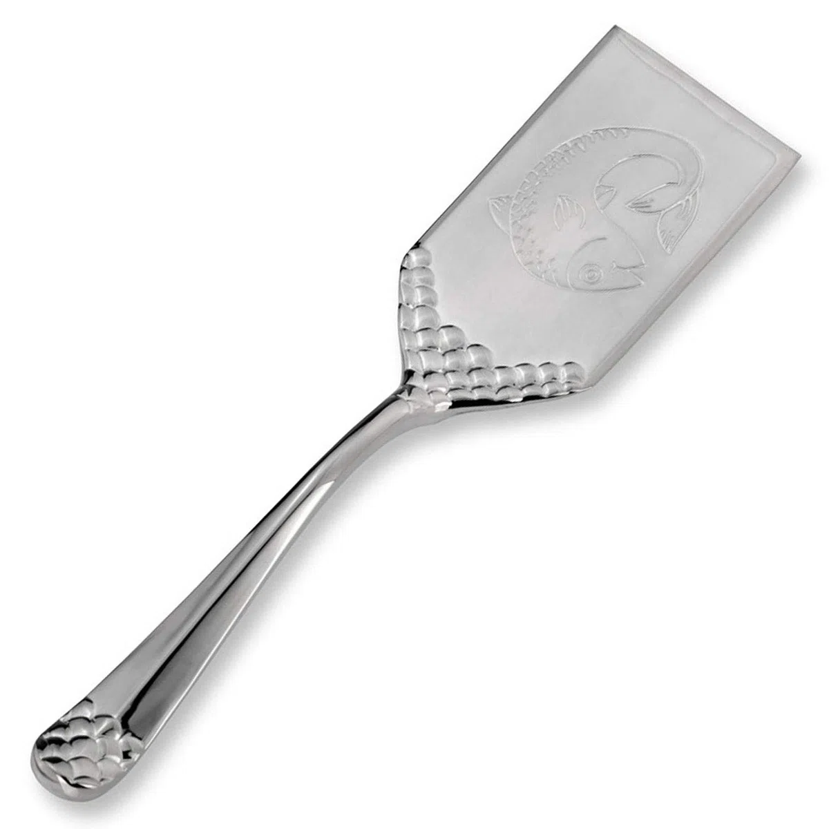 Fischheber versilbert 26 cm - Servierbesteck für Fischgerichte, poliert & anlaufgeschützt, mit Fisch-Motiv, stilvolles Besteck für Feinschmecker, Geschenk für Dinner & Tafelkultur