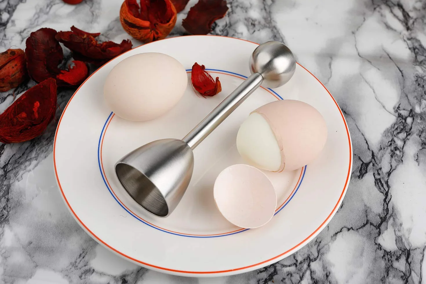 Eierköpfer Edelstahl Eier Cutter für Weiches Harte Gekochtes Eier Cracker eierschale Abscheiderentferner