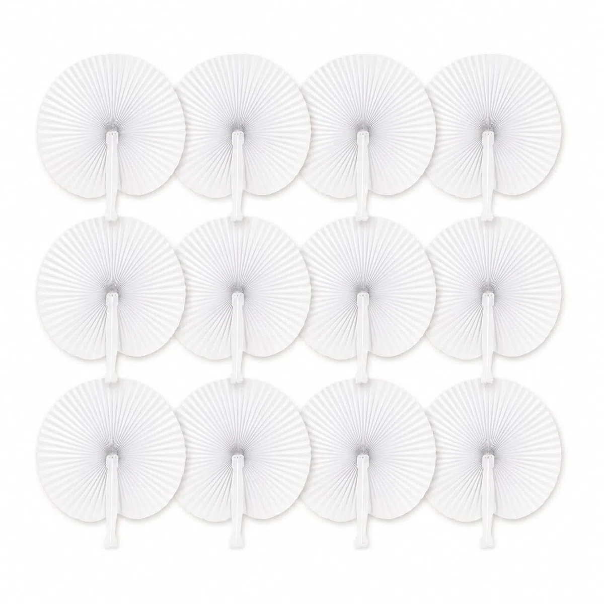 36 Pack Weiße Runde Handfächer Papierfächer Hochzeitsfächer Fächer Hochzeit Faltfächer Faltbar Gastgeschenk Für Sommer Gelegenheiten,Party,DIY,Wand Dekoration