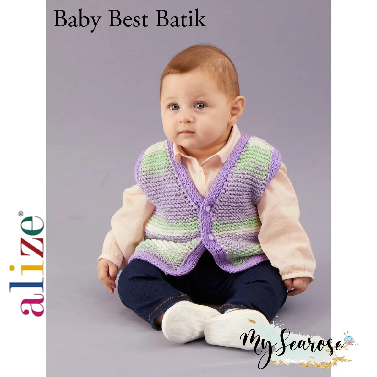 ALIZE Baby Best Batik 1893 Premium Wolle 3 x 100g kuschelweich mit Batikverlauf für Babymode und Accessoires hautfreundlich pflegeleicht für das ganze Jahr mit mySearose Label