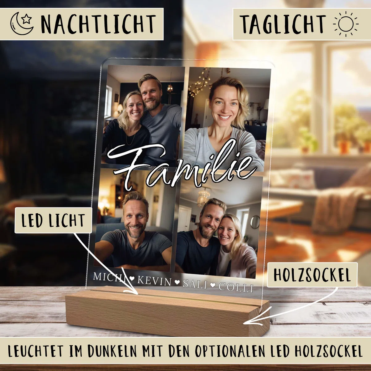 Yuweli Fotogeschenke | Personalisierte Geschenke für Frauen Männer | Geschenk für Ihn Sie | Partner Geschenke mit eigenem Foto | Geschenke für Ihn Sie | Familie | Acrylglas