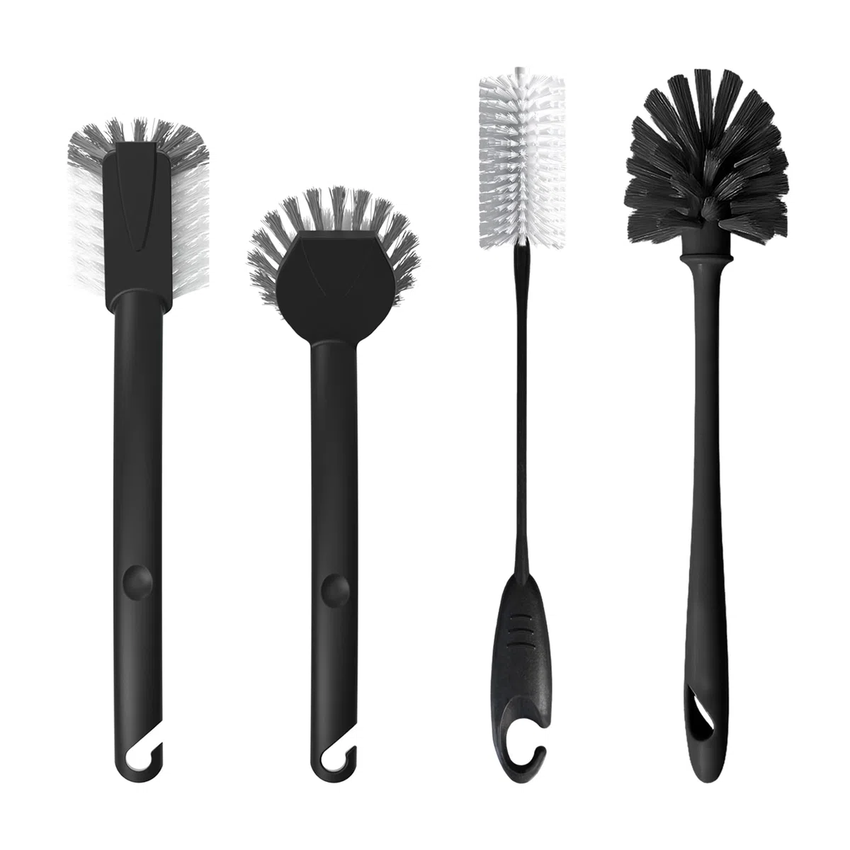 Rival 5-teiliges Küchenhelfer Set mit PBT-Borsten – mit Spülbürste in der Form rund & diskett, Tüllenbürste, Flaschenbürste & Küchencenter (5-teilig) – praktisches Küchen-Set – Spülset für die Küche