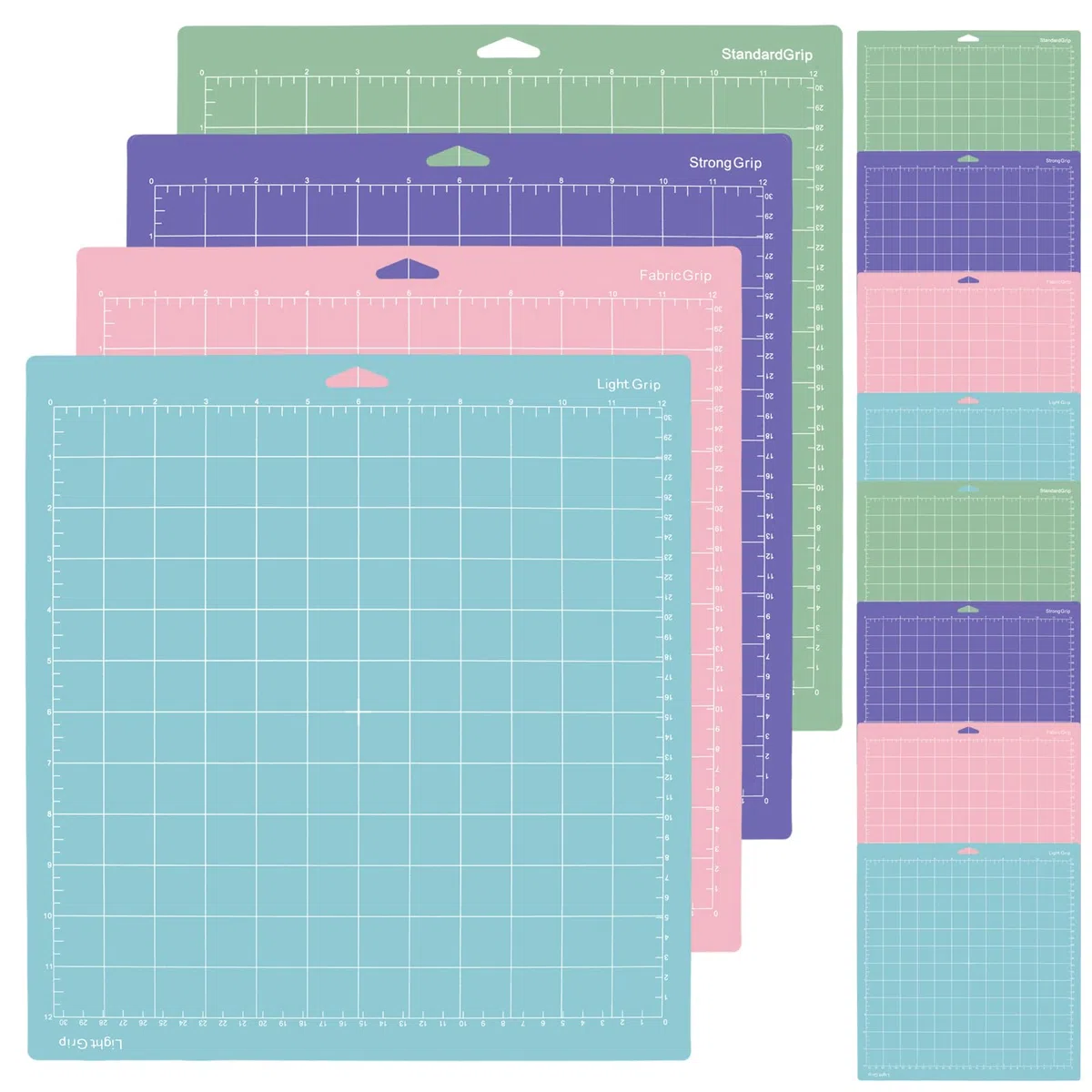 KEILEOHO 12 Stück Schneidematte, 30,5x30,5cm, Rosa Grün Lila Blau Standardgrip Schneidunterlage, Plotter Zubehör für Handwerk