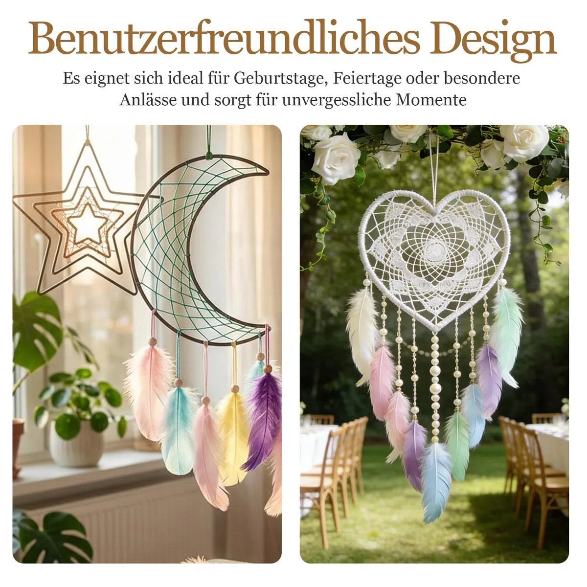 16-teiliges Traumfänger Bastelset, Schwarze Traumfänger-Ringe mit 24 bunten Garnen, 100m Baumwollschnur, 50 Macaron-Federn, Ideal für DIY-Projekte und Geschenke