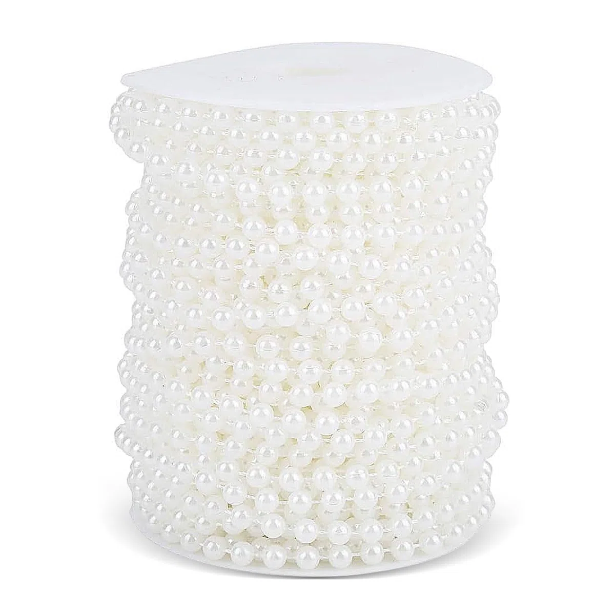 25 m/Rolle Faux Pearl Bead Girlands DIY Lange Perlenperlen, 6 mm Craft Perlenkette, Perlengirlandenrolle für Hochzeitsfeier Dekoration(Weiß)