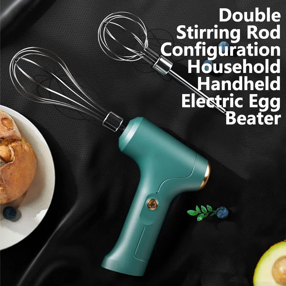 Elektrischer Schneebesen, Tragbarer Handmixer USB Wiederaufladbare Handheld -Eierschläger für Schlag, Mischen, Pudding (Weiß)