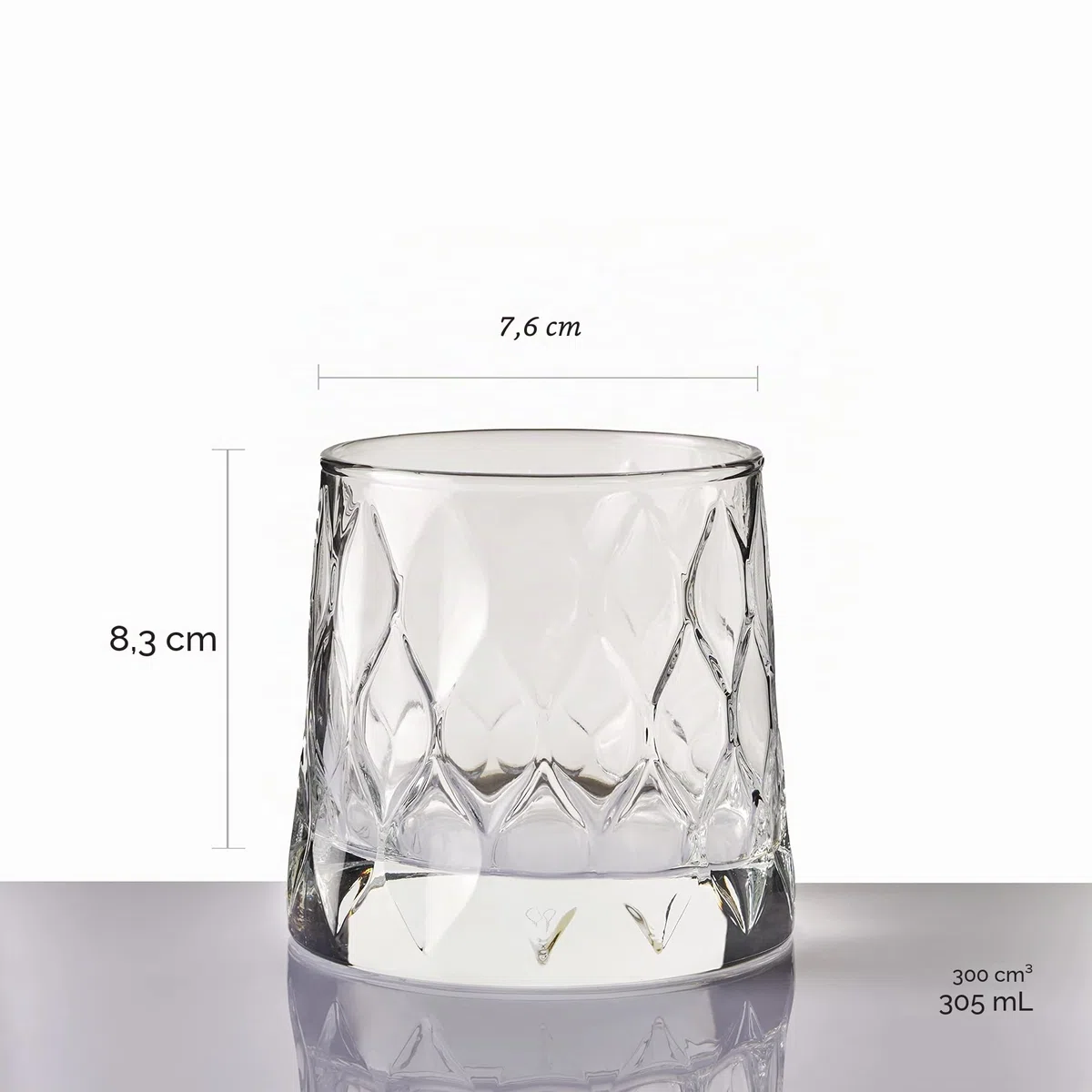 Leafy Old Fashioned Special Design Premium Whiskyglas mit schwerem Boden, 300 ml, 4er-Set