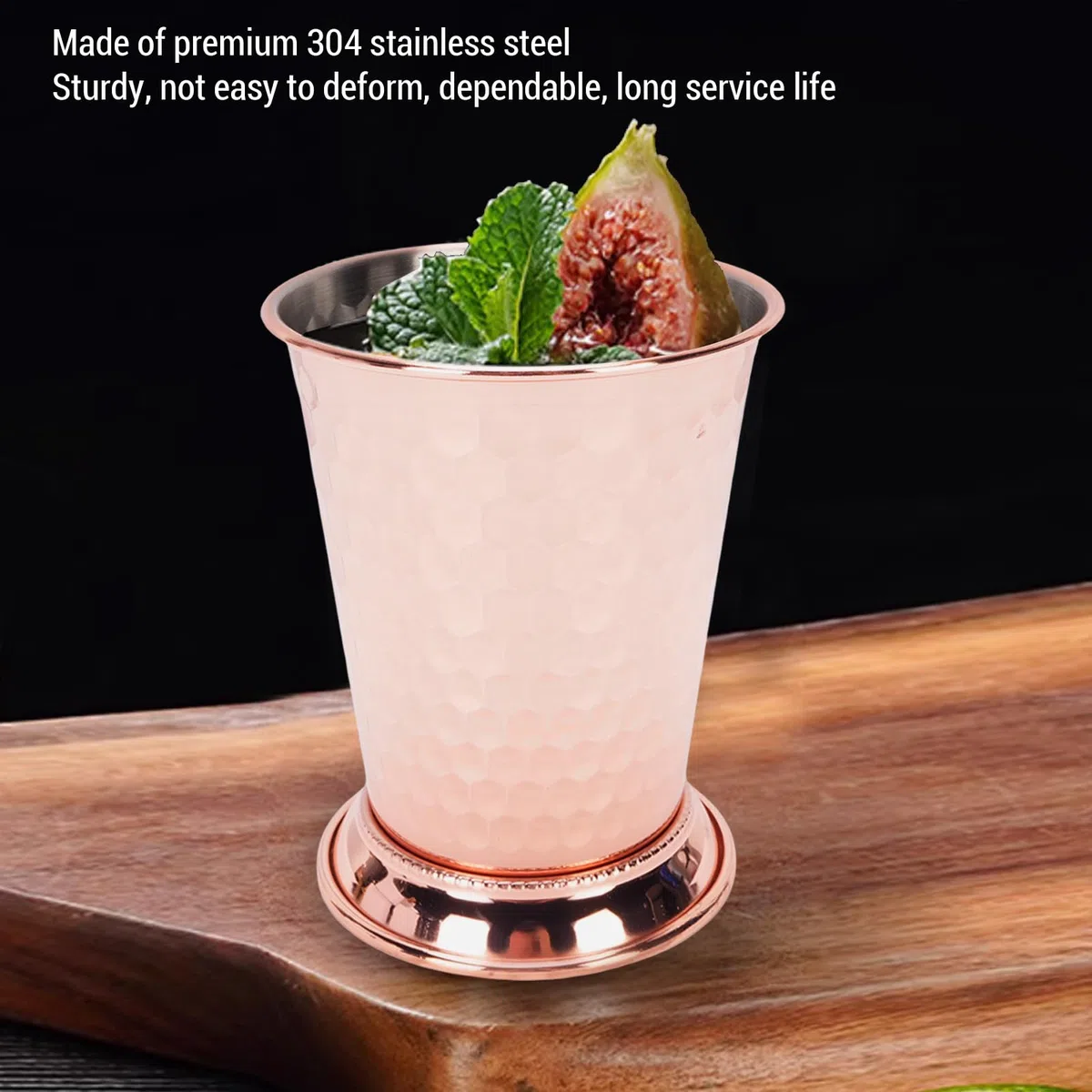 AYNEFY Julep-Becher aus Edelstahl, 400 Ml, Metall-Trinkbecher für Cocktails, Whisky, Bier, Pferderennen-Party, Bar, Zuhause, Restaurant, mit Glatten Kanten (Typ 1)