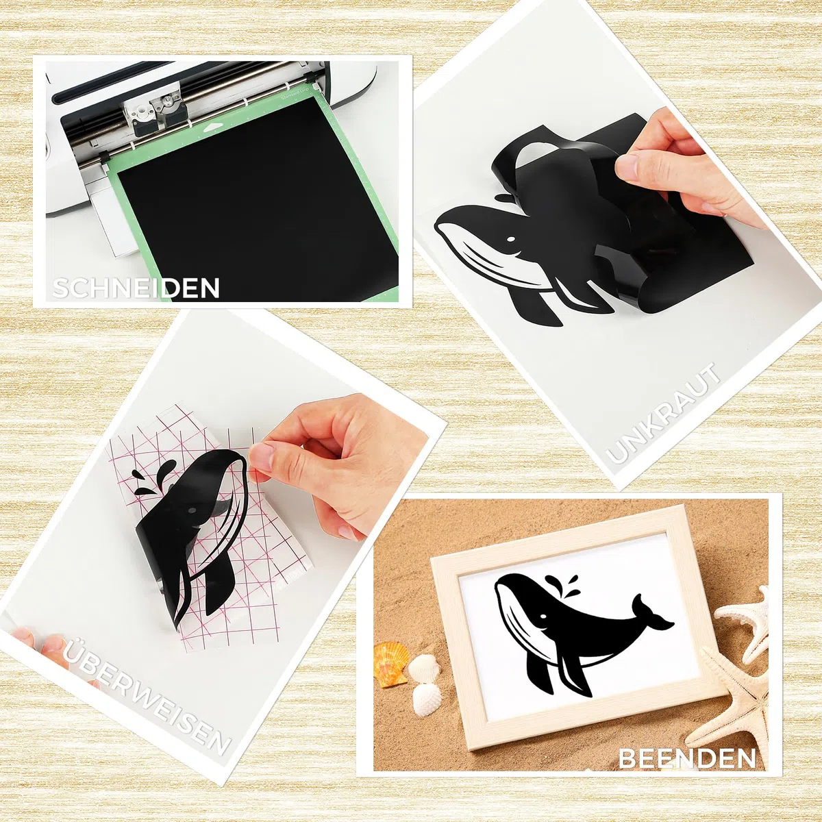 IModeur 30,5 x 458 cm Vinylfolie Plotter Schwarz und Weiß Matt - 2 Rolle Plotterfolie Vinyl Selbstklebend für Cricut Machines, Silhouette Cameo, die meisten Schneidemaschine
