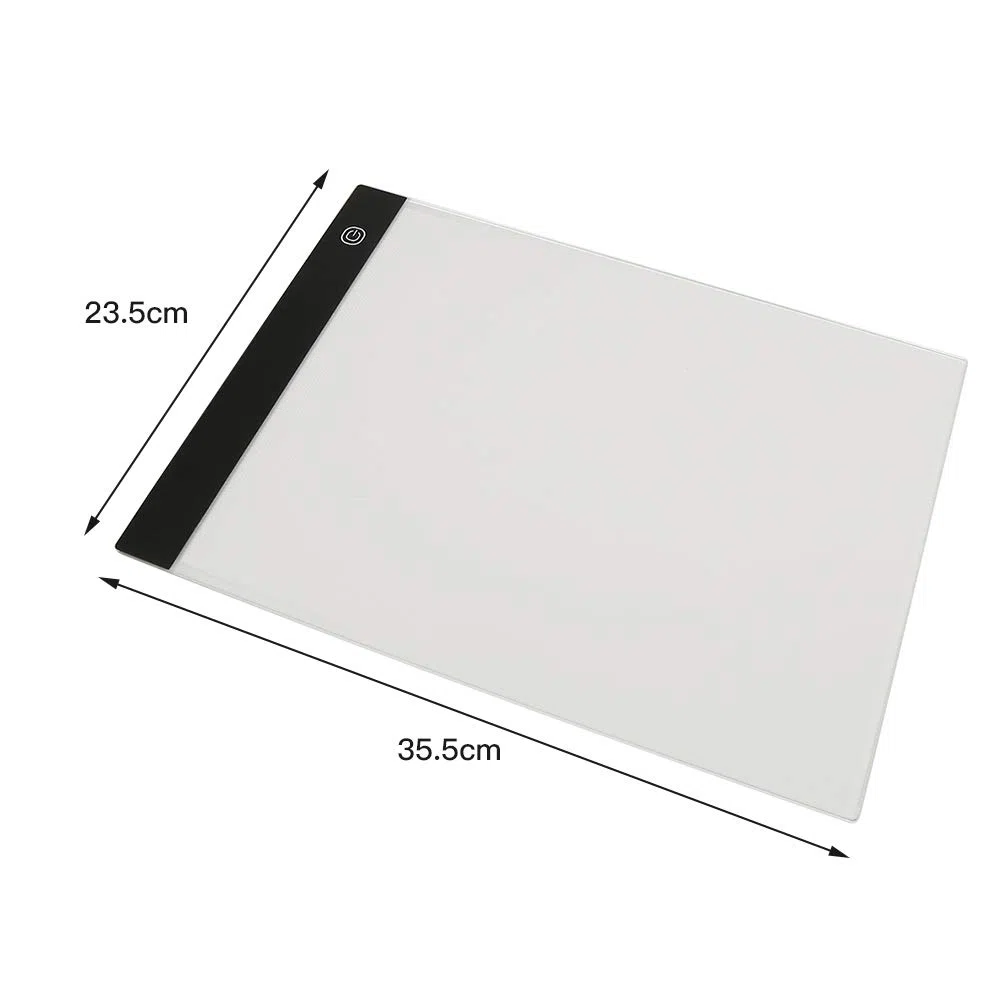 Zeichenbrett Leuchttisch Painting mit USB-Netzteil, Zeichnung Led Licht Pad, Tragbares Leuchtplatte, Einstellbarer Helligkeit (A4)
