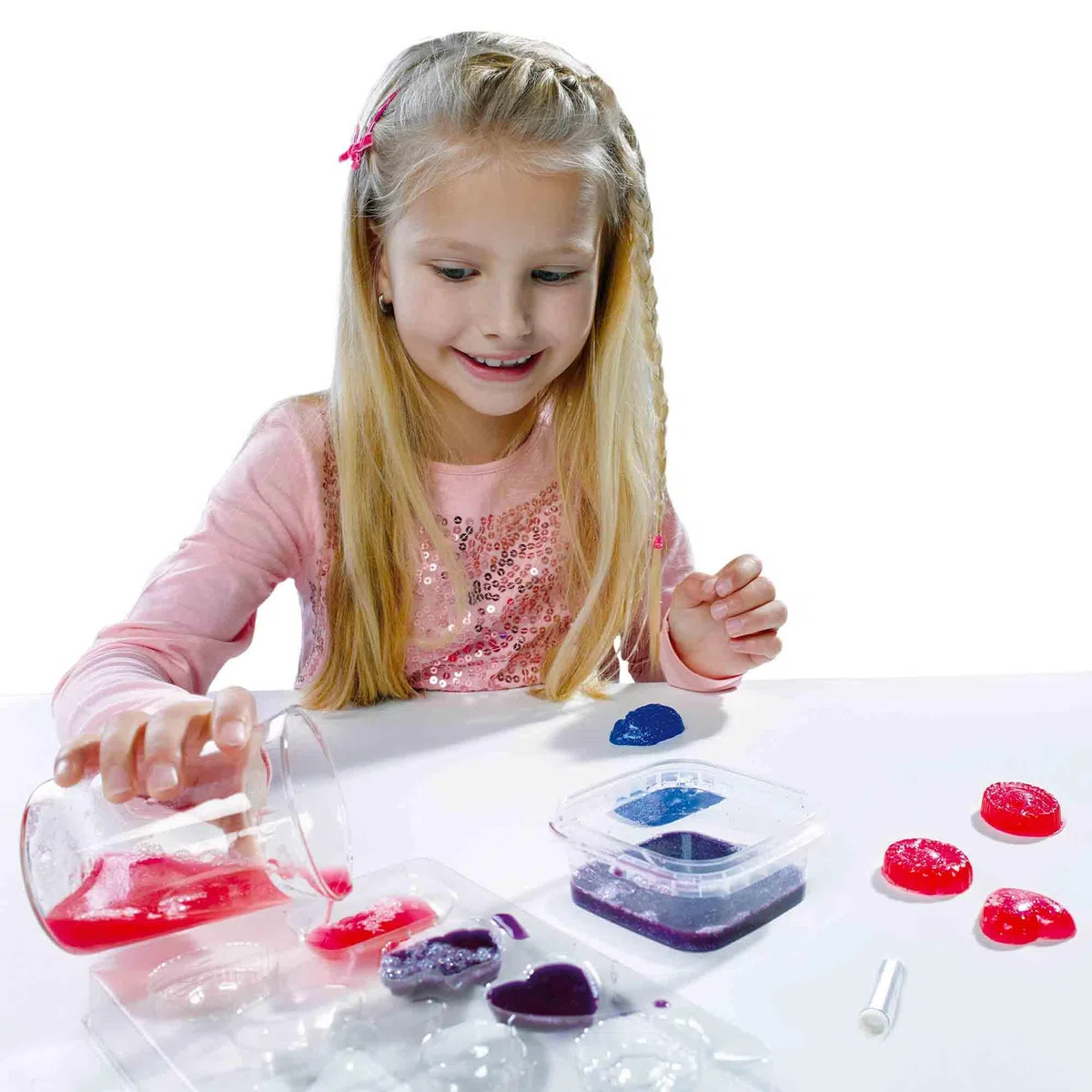 SES Creative | Glitzerseife DIY Kit für Kinder | Seife selber machen ab 7 Jahre | Mit Glitzer, Formen & Farben | Kreatives Bastelset | Sicher & Einfach | Geschenkidee Mädchen 7 Jahre