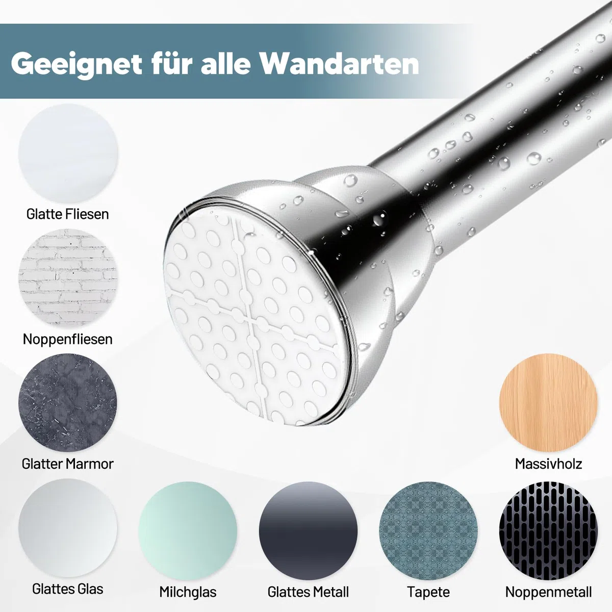 Verstellbare Kleiderstange ohne Bohren, Ausziehbare Kleiderstange für Schrank, Duschvorhangstange Edelstahl Teleskopstange Spannstange für Dusche Balkon Badezimmer Hängestange, 35 bis 50cm