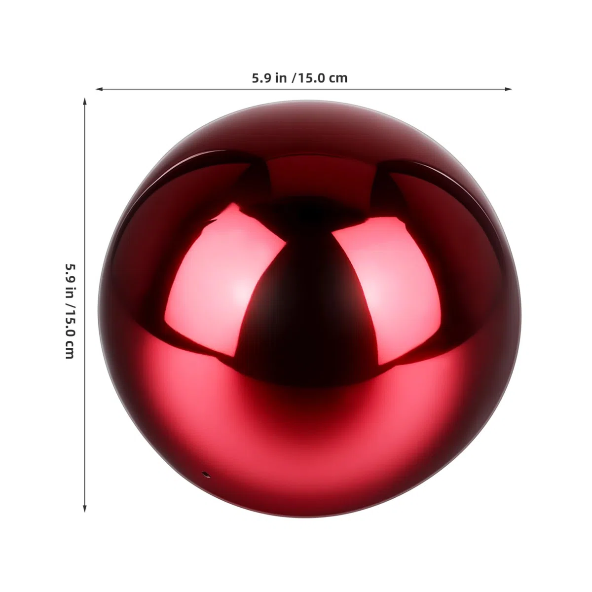 HEMOTON Gartenkugel Edelstahl Reflektierende Kugel Rubinrot 150mm Hochglanzpoliert Gartendeko Kugel für Draußen Tischschmuck Spiegelkugel Dekoration Rostfreier