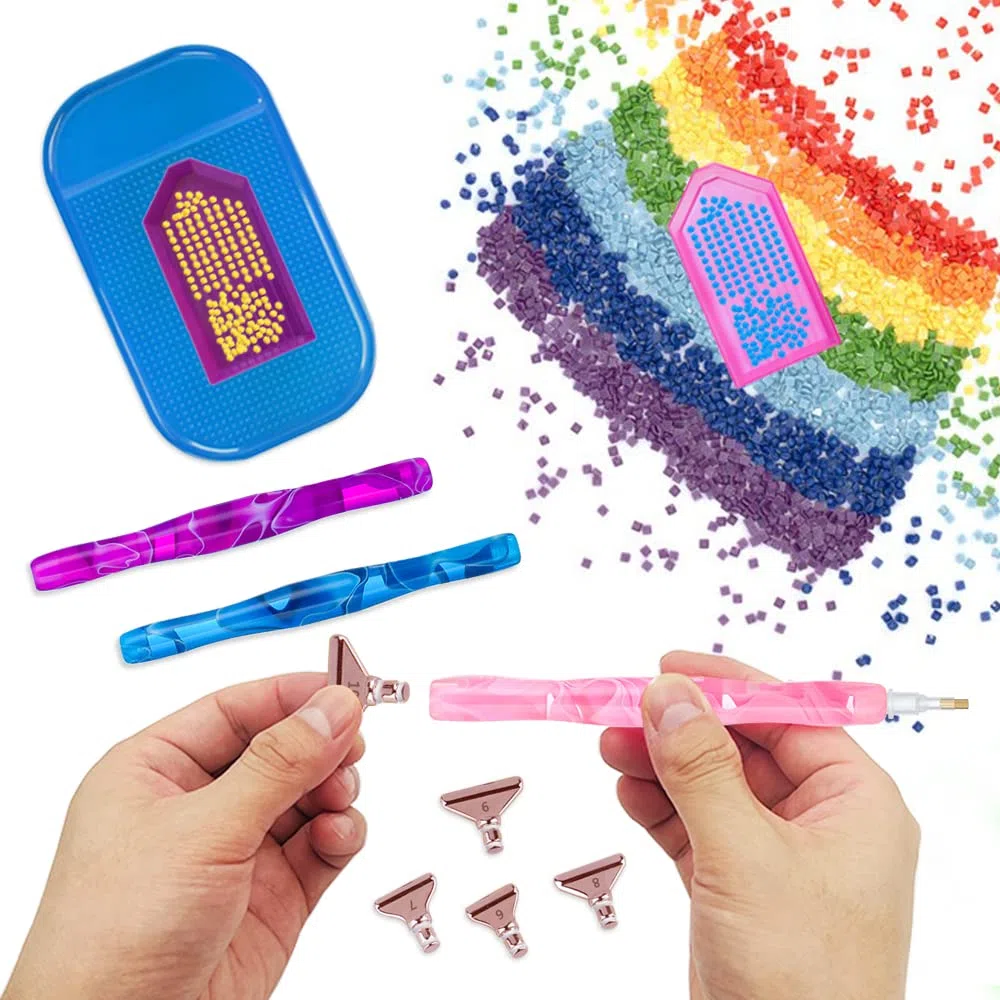 Senhai 45 Stück Diamond Painting Stift aus Edelstahl und Kunststoff, Stahlspitzen, Diamond Painting Zubehör, Werkzeuge für DIY-Malerei, Handwerk
