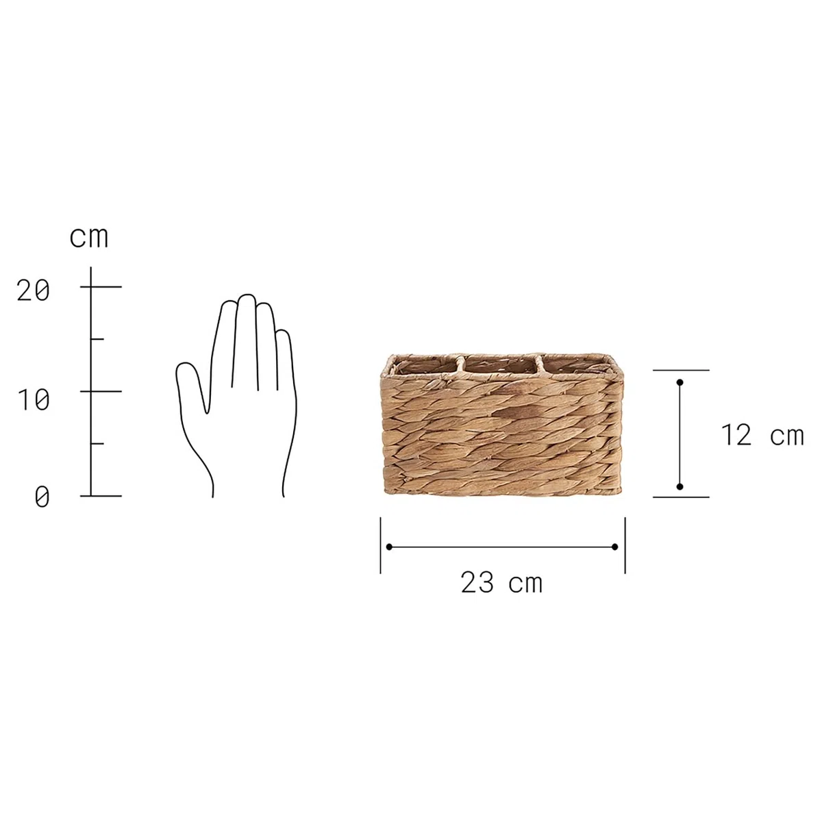 BUTLERS Besteckkorb 23 x 10cm Natur Farbe -RUSH ROPE - geflochten Besteckhalter & Küchenutensilienhalter aus Wasserhyazinthe | Küche Accessoires & Besteck Organizer