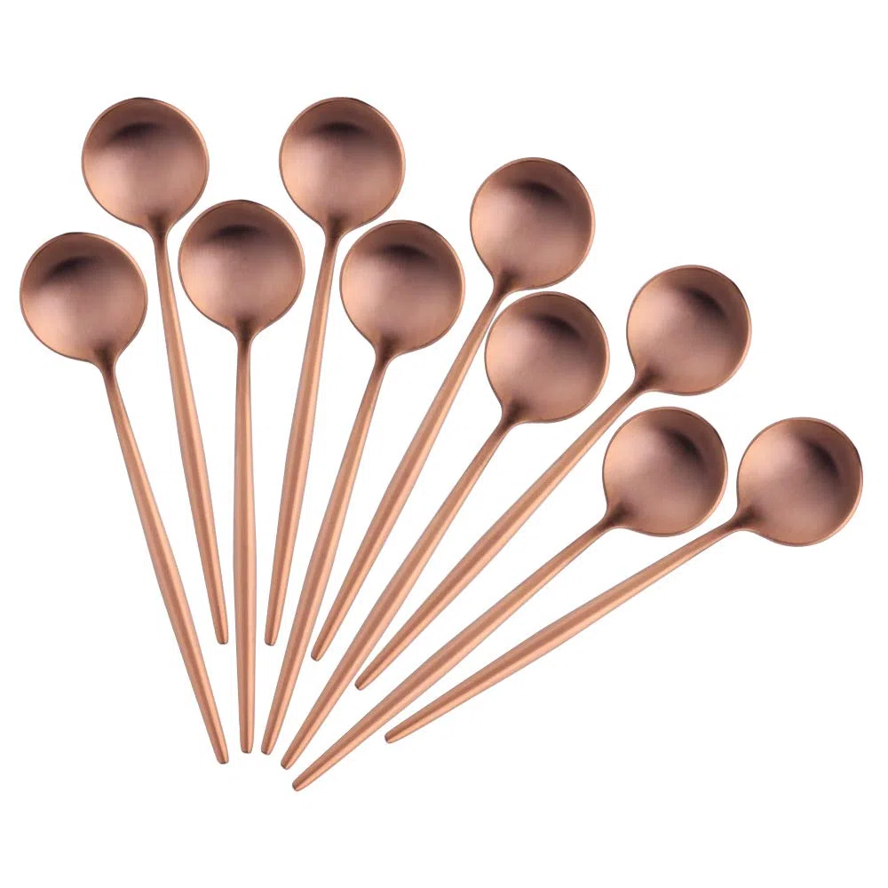 Kaffeelöffel Edelstahl Teelöffel, Mini Kuchen Löffel Espressolöffel Set12CM /4.8 Inches von 10 Roségold