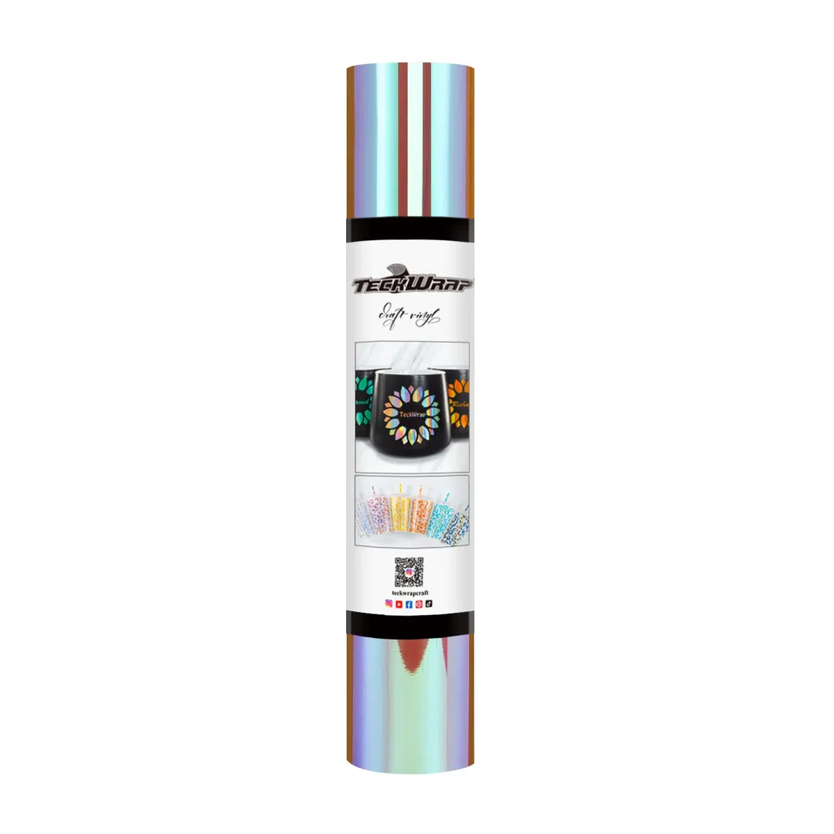 TECKWRAP Opal, holografisches Bastelvinyl, 0,3 m x 1,5 m, Sunset Pink