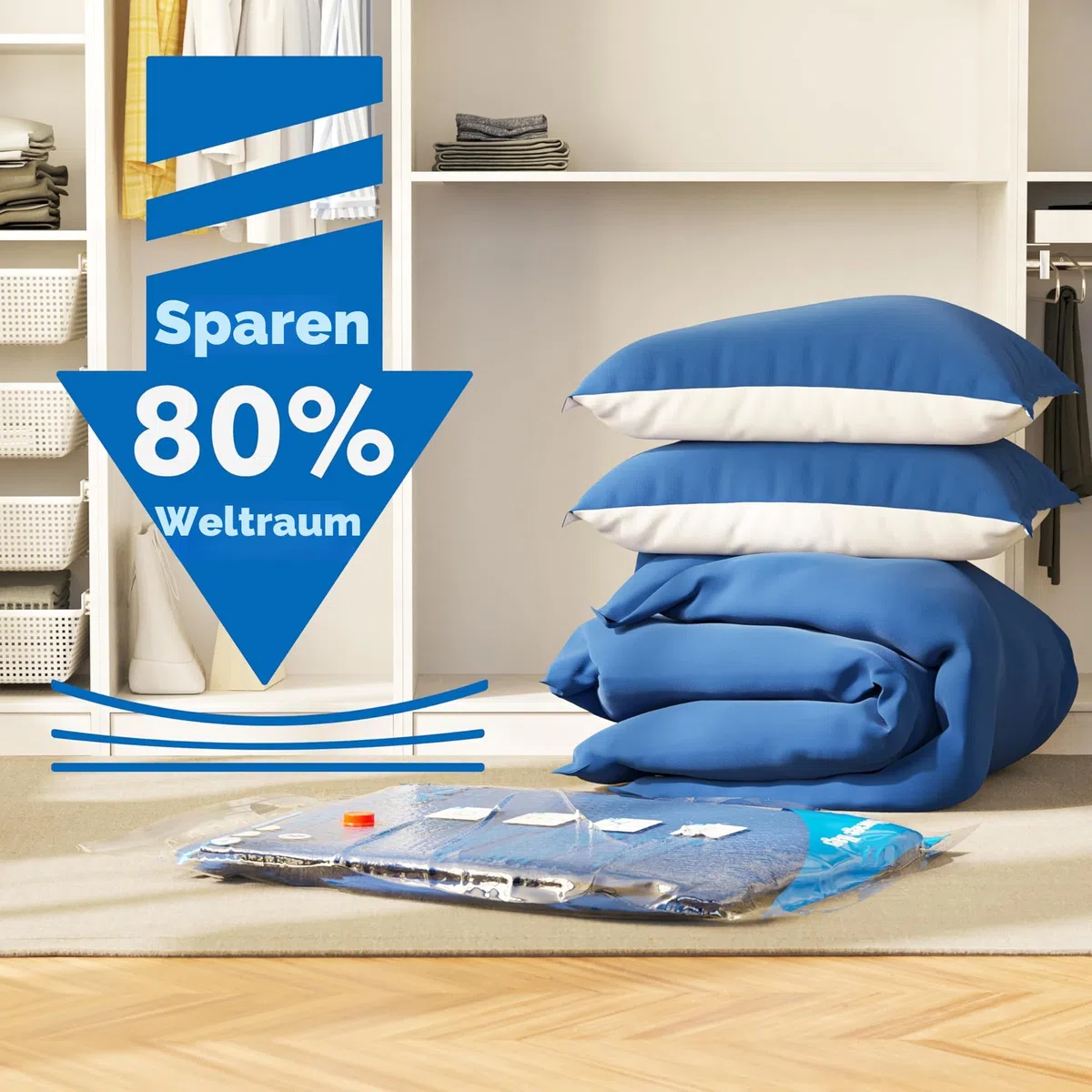 MEIQIHOME 16er Set Vakuumbeutel mit Elektrischer Pumpe – 4J/4L/4M/4S – Kompressionsbeutel für Kleidung, ideal für Umzug, Reise, Lagerung