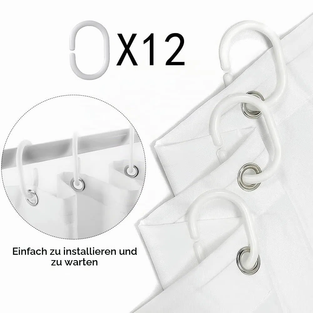 AIBIIN Duschvorhang mit Tiermotiv, 180 x 180 cm, niedlich, lustig, farbig, kariert, Malerei, Badvorhänge, langlebig, wasserdicht, Stoff, Badewanne, Heimdekoration, mit 12 Haken