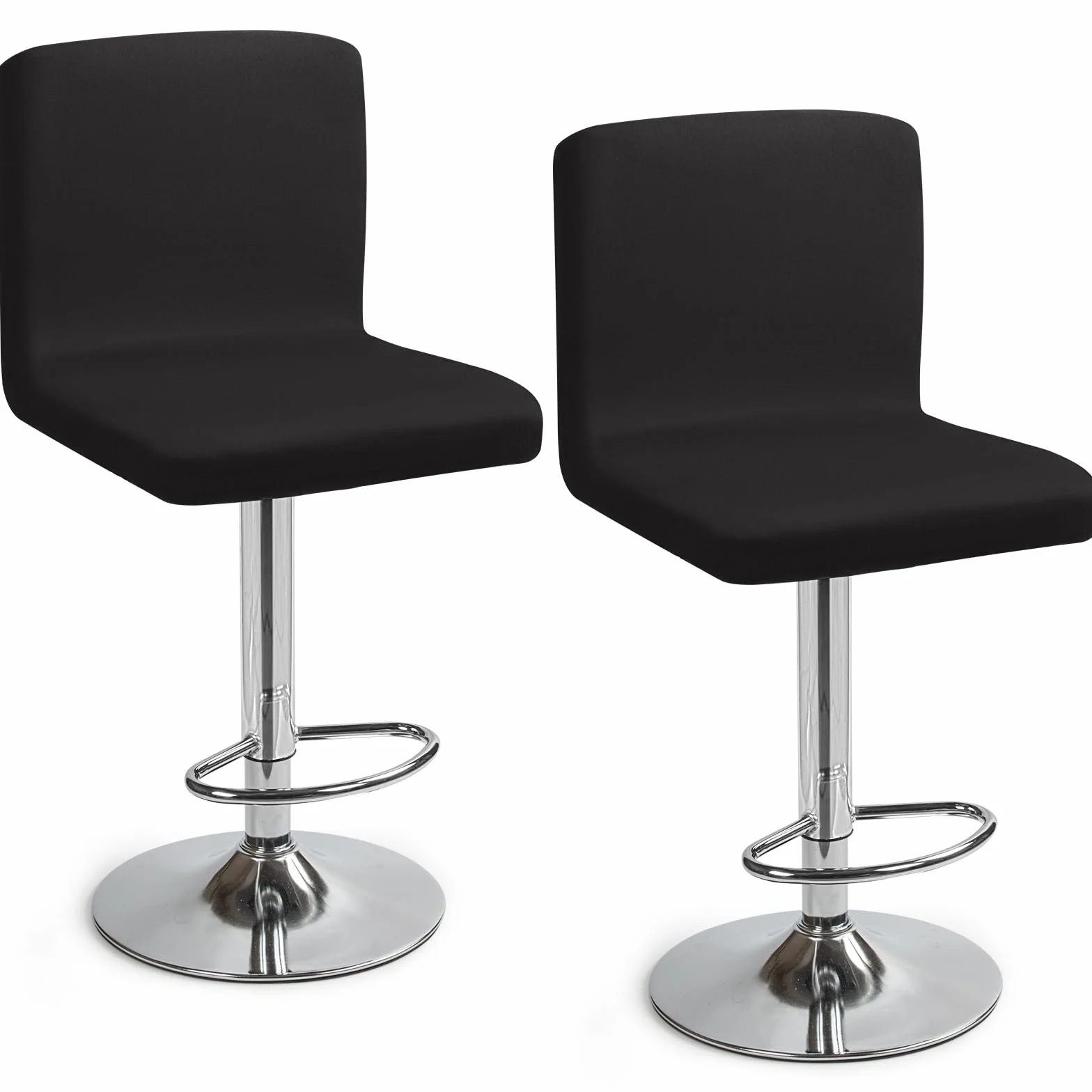 Barhocker-Schonbezüge, 2er Set Stylische Stuhlhussen Stretch-Stuhlbezug Einfache Reinigung Barhockerbezüge Universal Esszimmerstuhlbezüge für Bar & Esszimmer (Schwarz, 2er Set)
