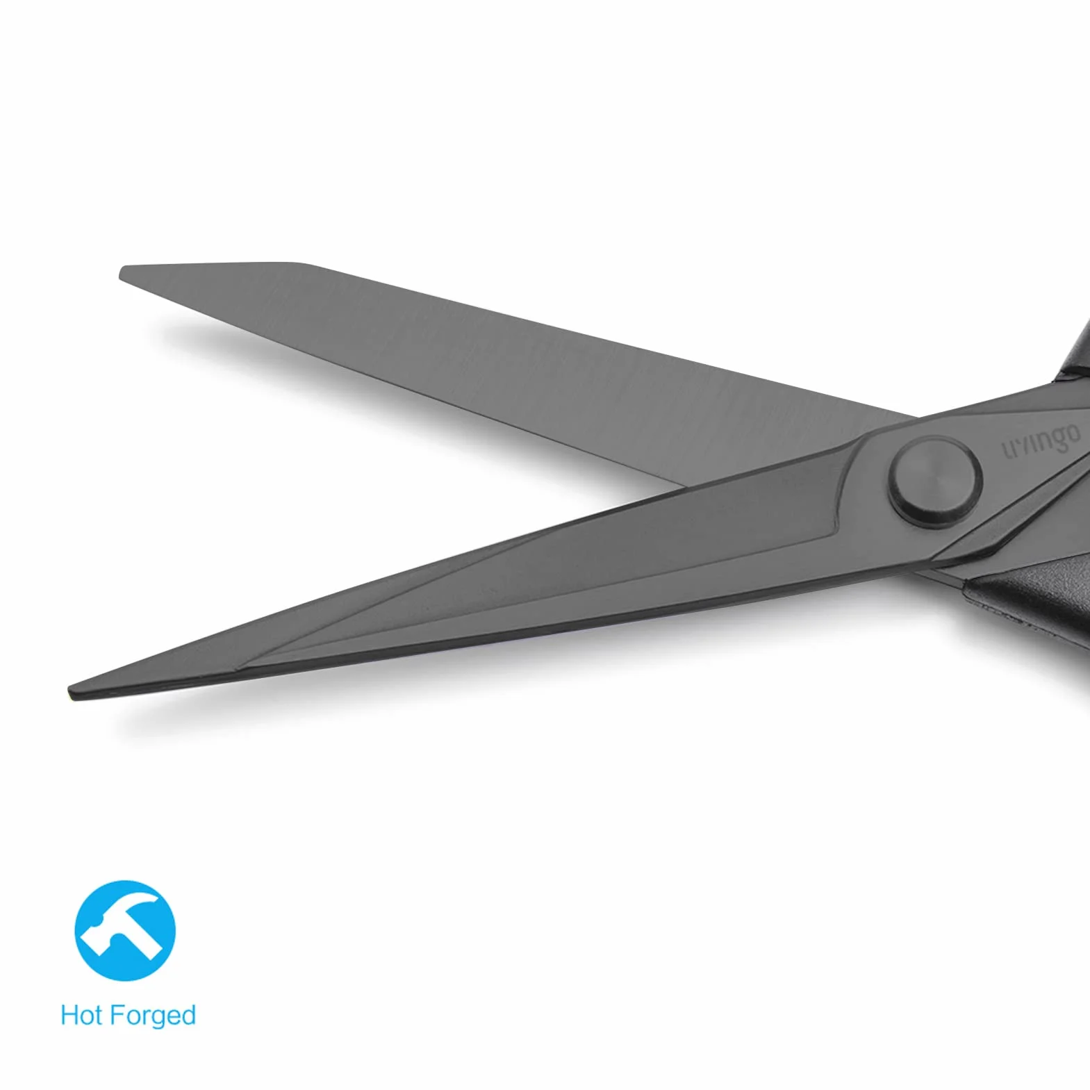 LIVINGO Professionelle Scharfe Schneiderschere: Hochwertiger Edelstahl mit Titan-Klingen, Multifunktionale Stoff- und Polstermaterialschere, 24 cm Schwarz