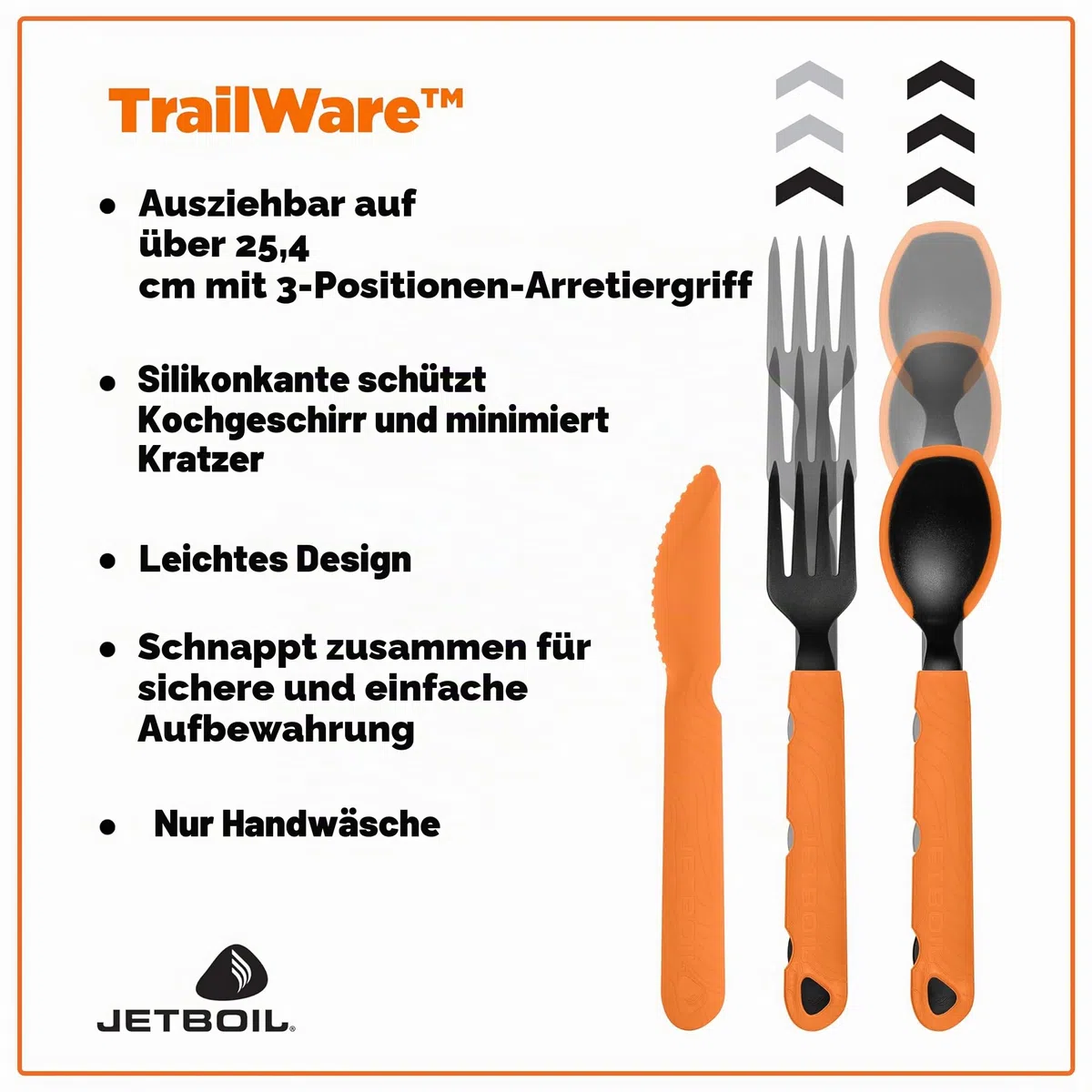 Jetboil Trailware Campingutensilien-Set, Orange/Schwarz, TRLWR