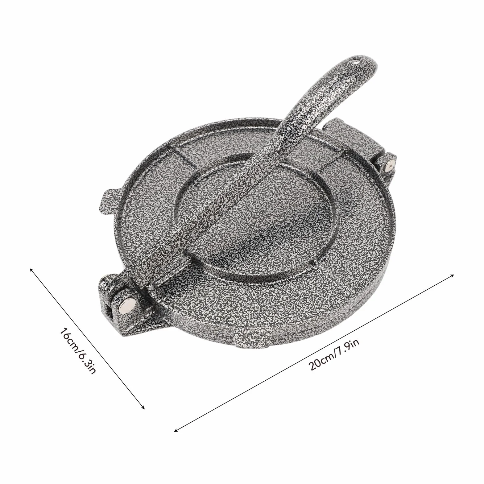 Fockety Tortillapresse, 6,3 Zoll Aluminiumlegierung Tortilla-Hersteller Mehl-Tortilla-Presser Roti Maker Taco-Presse mit Klappbarem Griff, Teigpresse für das Frühstück zu Hause