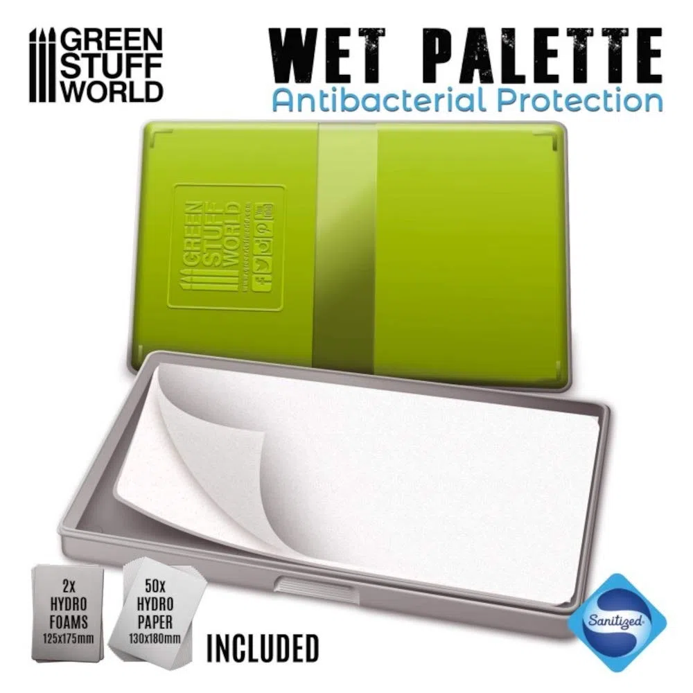 Green Stuff World Wet Palette - Wet Palette Antibakteriell zum Malen von Miniaturfiguren mit Acrylfarbe