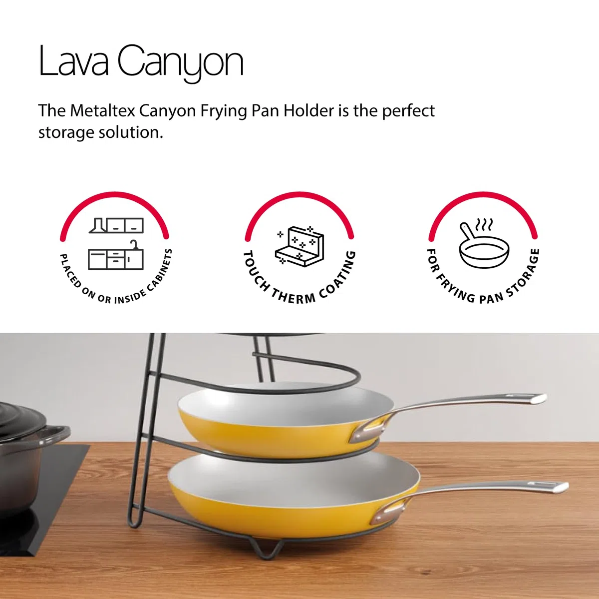 Canyon Lava Bratpfannenablage 24x26x23cm TouchTherm, Schwarz