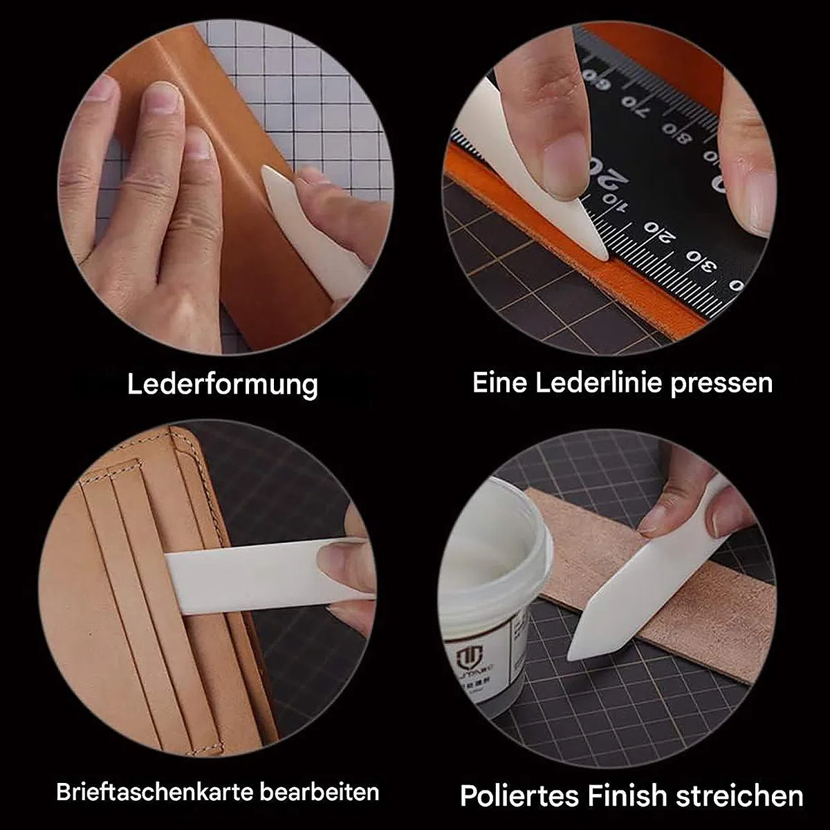 WUTA Falzbein Set, Falzbein für Papier, Falzbein Werkzeug für DIY, handgefertigtes Polieren, Buchbindefalzbein und Papierbasteln(A+B 2 Stück)