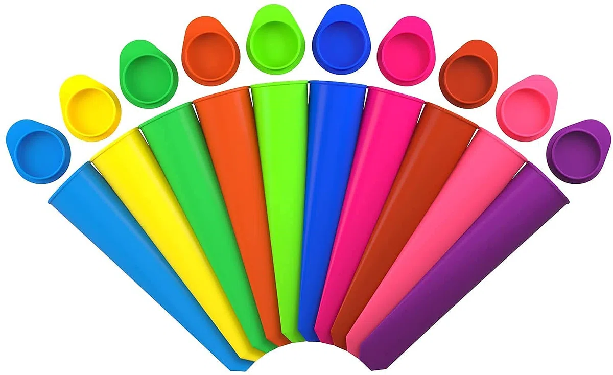 iNeibo Eisformen Silikon bpa frei 10 Stück Eisformen eis am stiel Wassereis formen tüten Eisform en Wassereis mit Deckel Silikonform Eistüten wiederverwendbar popsicle Eisform für Wassereis