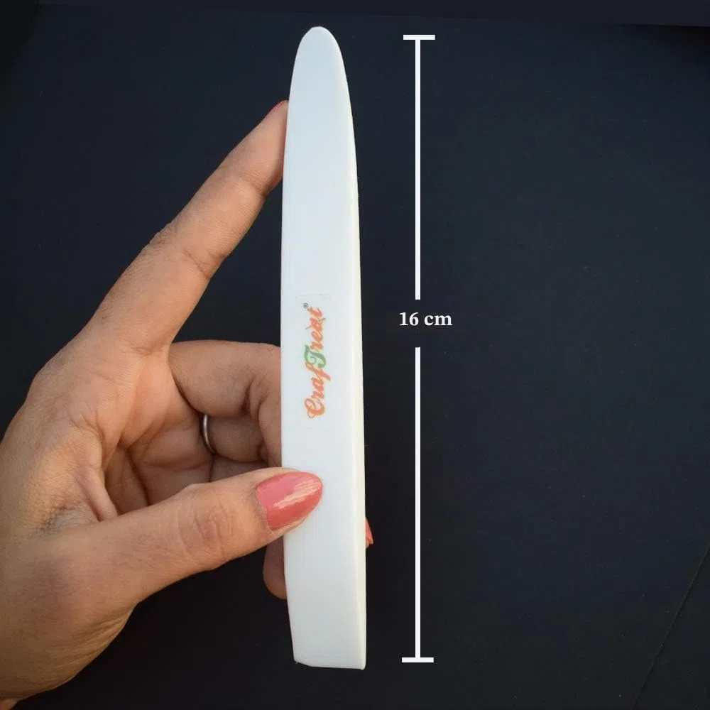 CrafTreat Teflon Falzbein aus knochen - Heber Falzbein - falzbein für papier - Ideal als Falz-, Rill- und Knickhilfe für Papiere, Bastelbuch