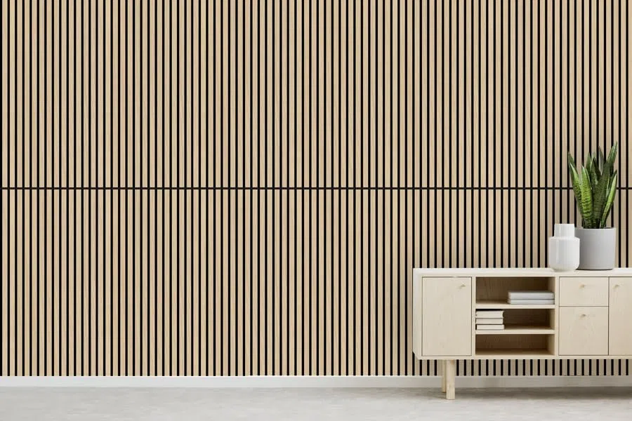 JANGAL Modular Wall Akustikpaneel, Echtholz Furnier Eiche + MDF (52 x 104 cm), Modulares Wandpaneel, mit recyceltem PET-Filz, zum Kleben oder Schrauben, Wandverkleidung, Holzpaneel (Fanal Oak)
