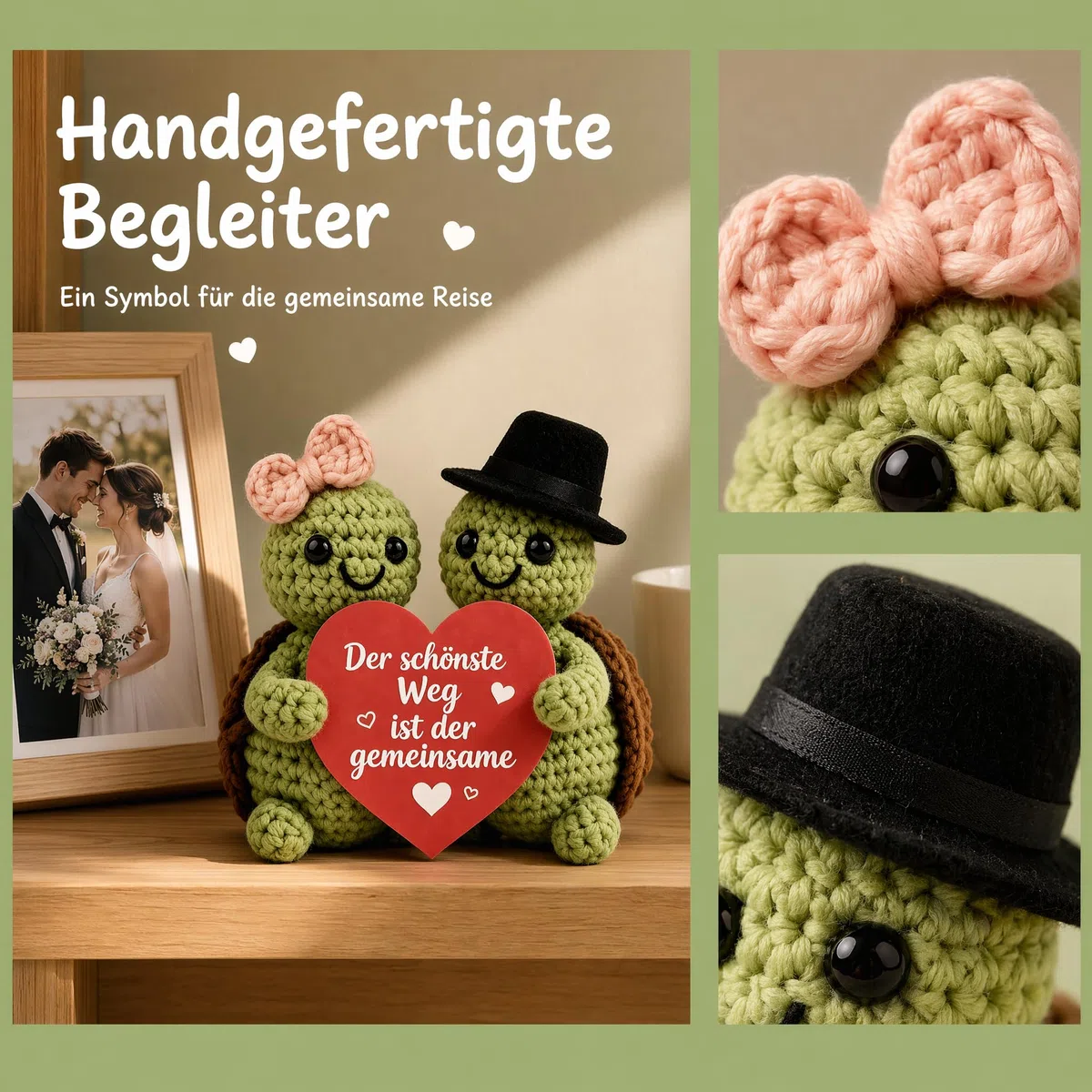 Hochzeitsgeschenke für Brautpaar,Pocket Hug Schildkröte Hochzeitstag Geschenke für Männer Frauen,Romantisches Jahrestag Geschenk für Ihn Sie,Partner Ich Liebe Dich Herzfest Überraschung