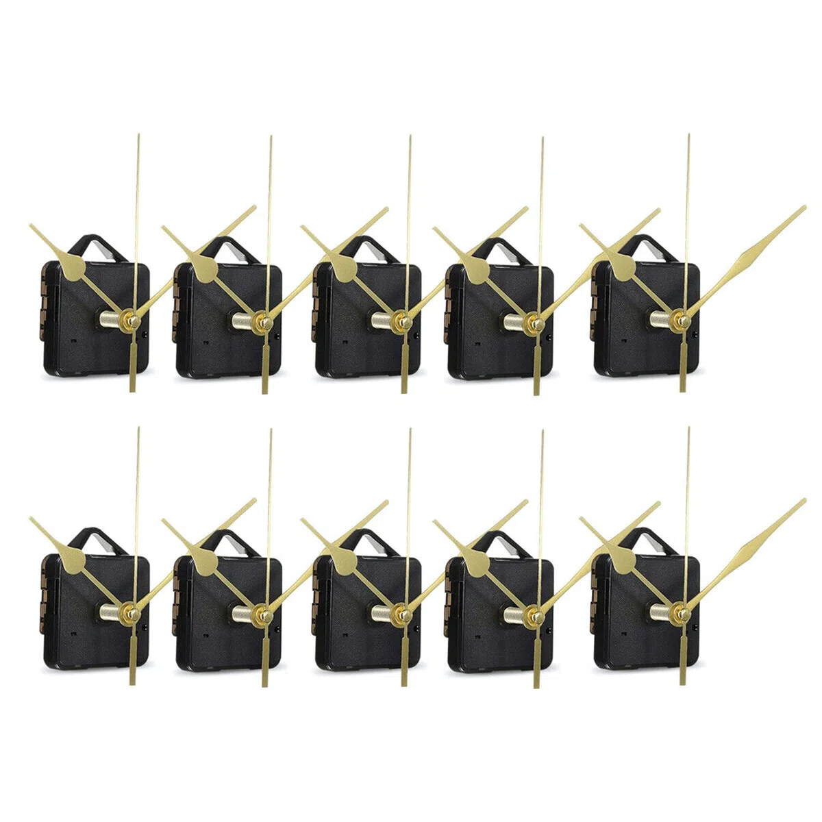 10 Set Lautlos Quarz Uhrwerk für Wanduhr mit Uhrzeigerset, DIY Quarz-Uhrwerk, Uhrwerke zum Selbsteinbau, Uhr Mechanismus Ersatz Zubehör zum Basteln/Reparieren, DIY Uhr Kit