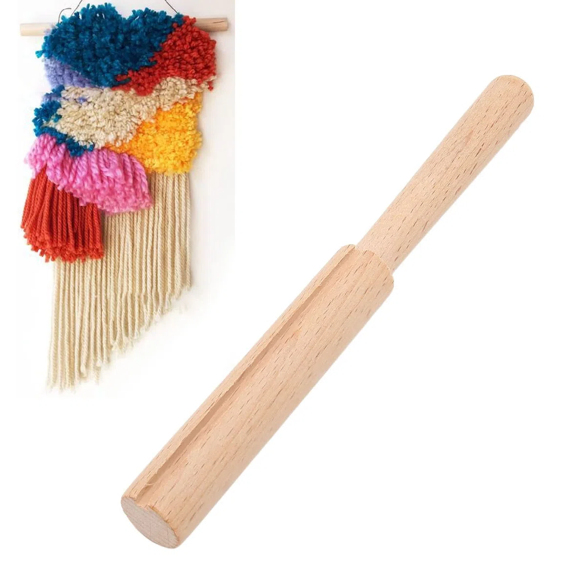 Holz-Garnschneider-Werkzeug, Einfach zu Schneidendes, Gebogenes Knüpfhaken-Werkzeug für Stickerei-DIY-Bastelarbeiten