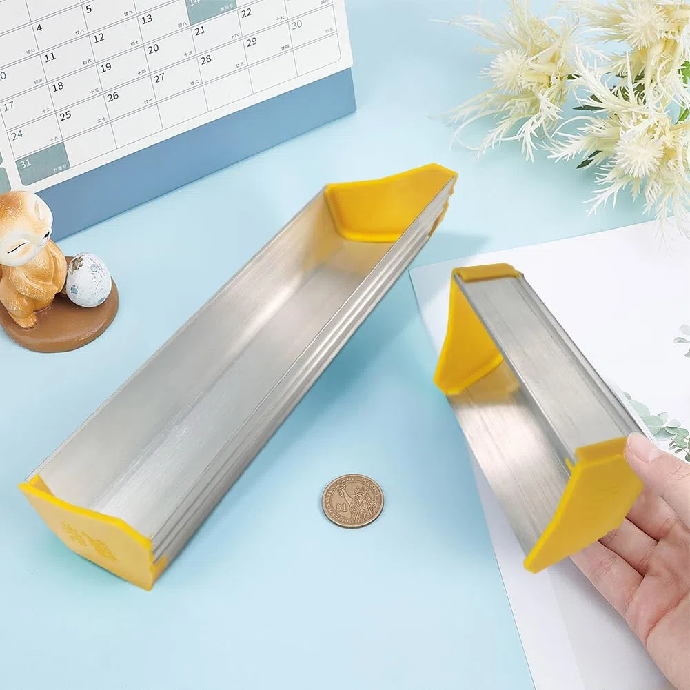 GORGECRAFT 2 Größen Emulsion Scoop Coater 4 Zoll 8 Zoll Aluminiumlegierung Dual Edge Screen Coating Scoops Werkzeug Für Siebdruck, Gelb