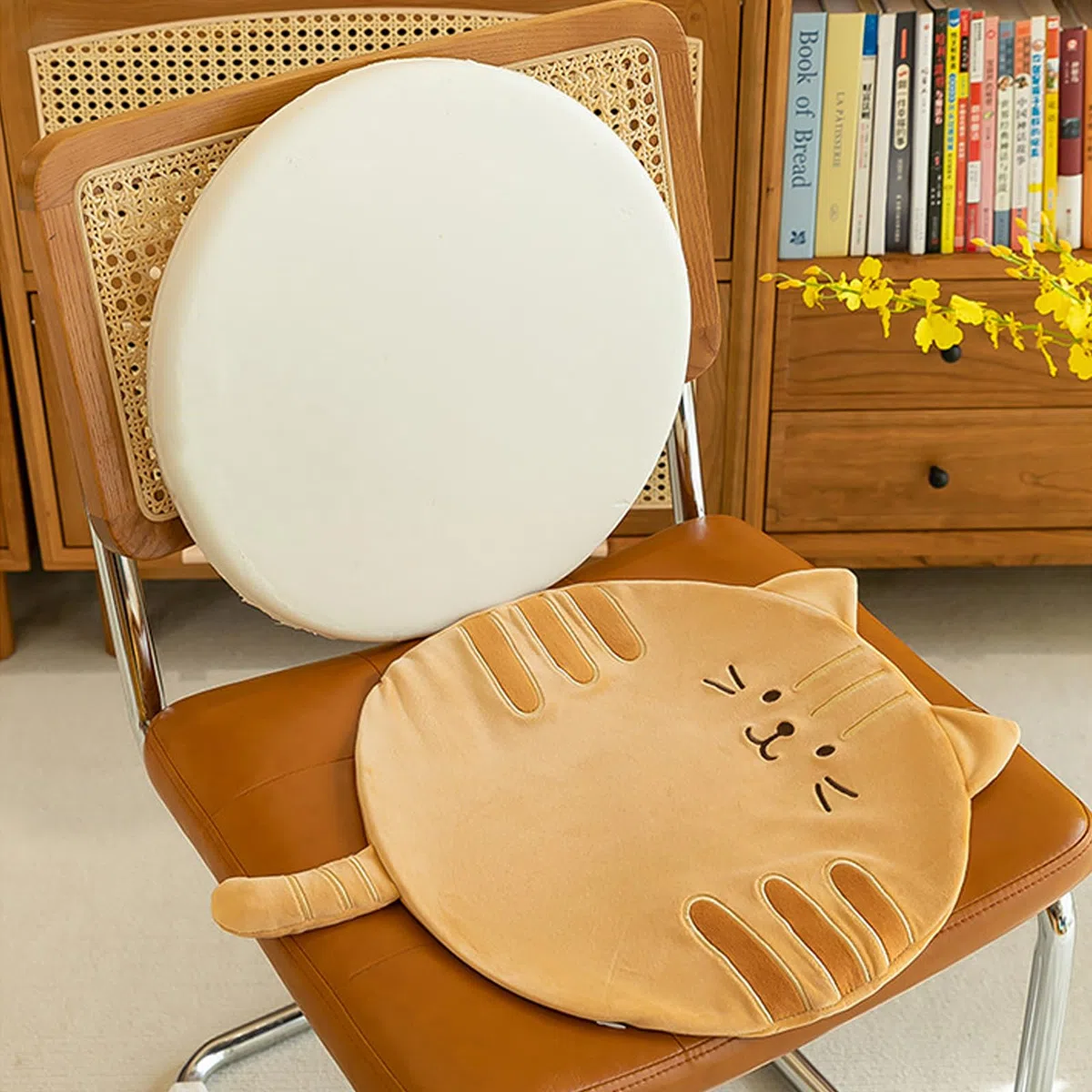 Sitzkissen Kinder, Runde Stuhlkissen Memory Schaum Sitzkissen, Plüsch Sitzkissen Boden, Sitzpolster Kinder Bequeme Bodenpolster Wohnkultur Ornamente für Zuhause, Büro, Auto, Schule, Cartoon Katzen