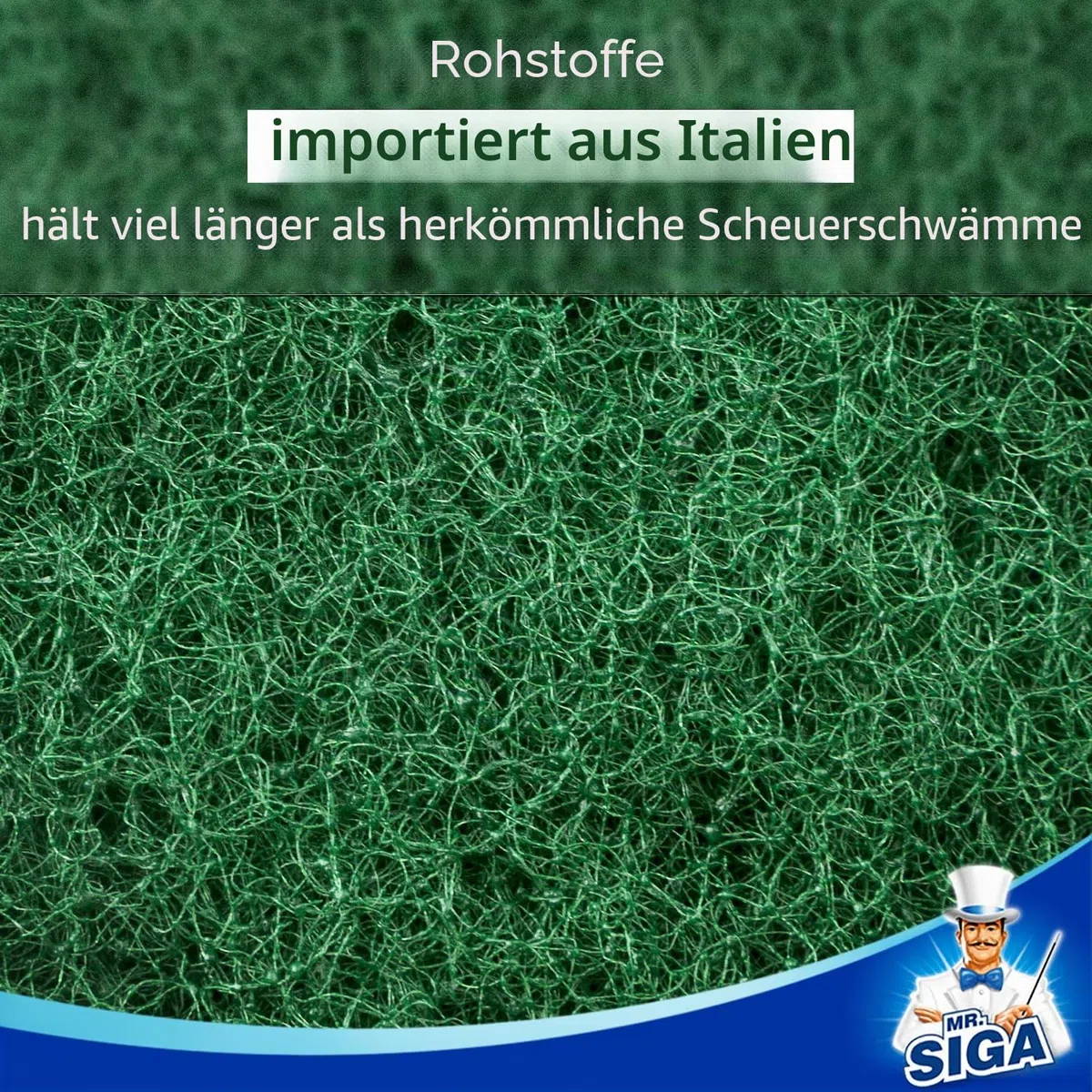 MR.SIGA Hochleistungs-Scheuerschwamm Haushaltsschrubber Reinigungstücher Topfkratzer für Küche, Spüle, Schale, 24er-Pack, 10 x 15 cm(3,9 x 5,9 Zoll), Grün