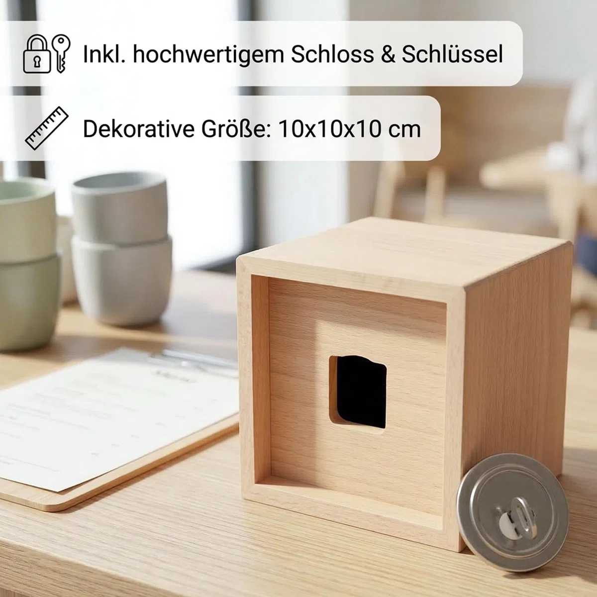Trinkgeldkasse Wildblumen Danke Kaffeekasse Spardose aus Holz Trinkgeld Sparkasse Holzspardose