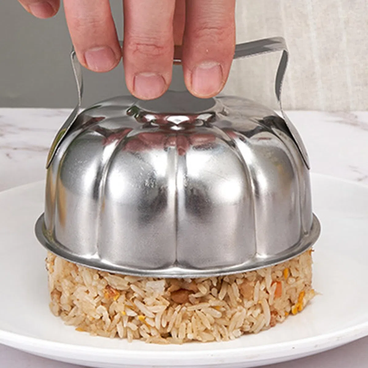 Generisch Stainless Steel Rice Mold, Fried Rice Shaper, Versatile Cooking Utensils 4.13x2.95in, Authentic & Easy to Use, Practical Shaping Mold for Restaurant, Family Gathering
