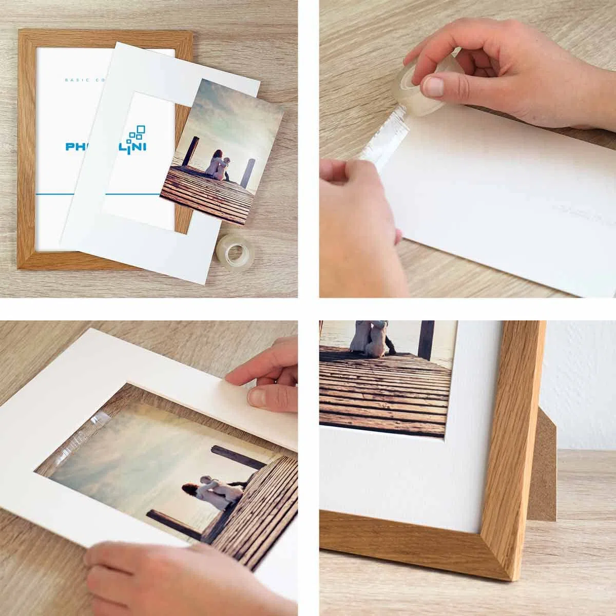 PHOTOLINI Passepartout 40x60 aussen für 30x45 innen, säurefrei 1,5 mm Passepartout Karton Creme-Weiß, alterungsbeständige Schrägschnitt - Passepartouts, Präsentation & Schutz von Bildern und Fotos