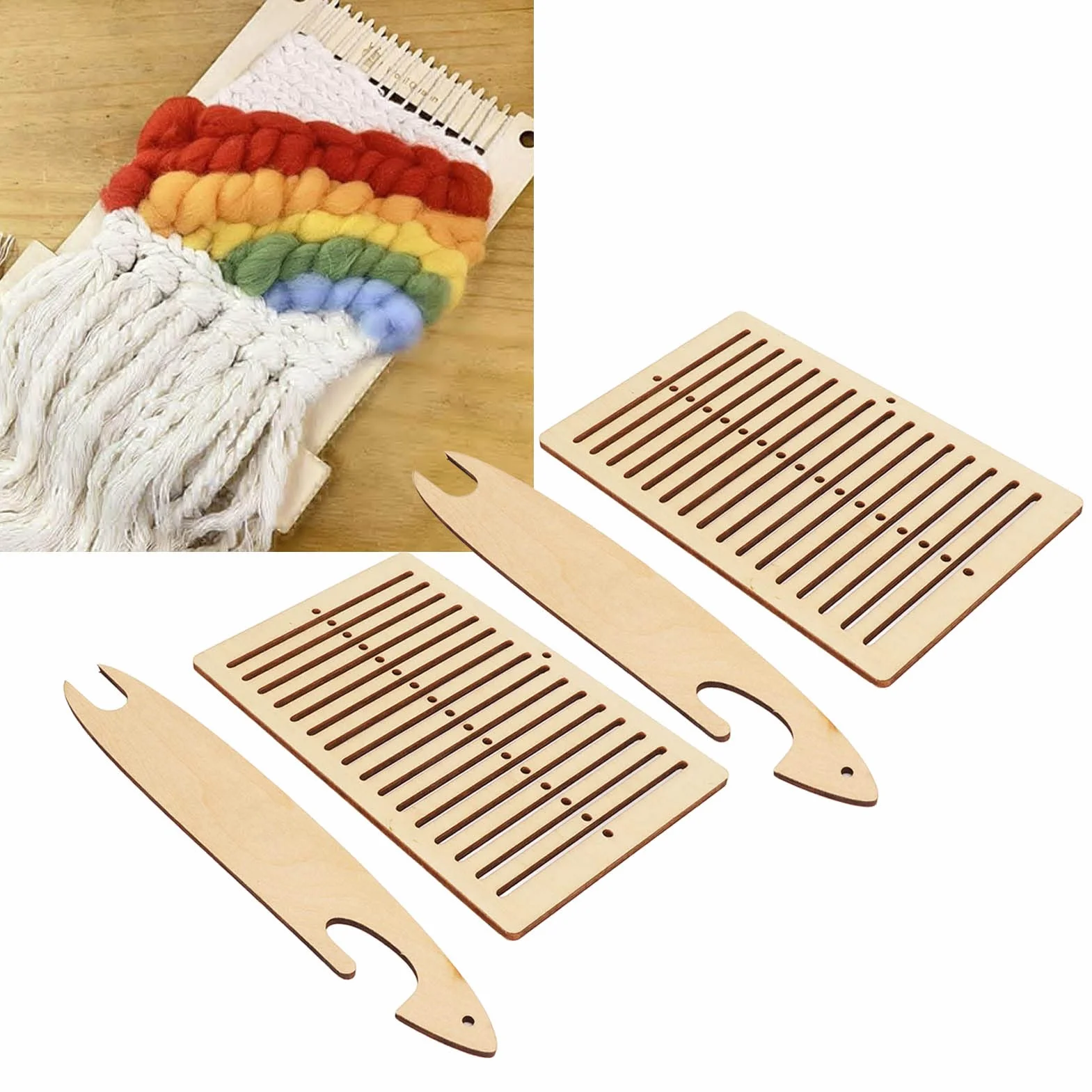 Fyearfly Handstrickmaschine, Holz DIY Herstellung Pädagogisch Interessanter Webstuhl Handgestricktes Gewebtes Webstuhl Set Für Kinder, Erwachsene, Anfänger
