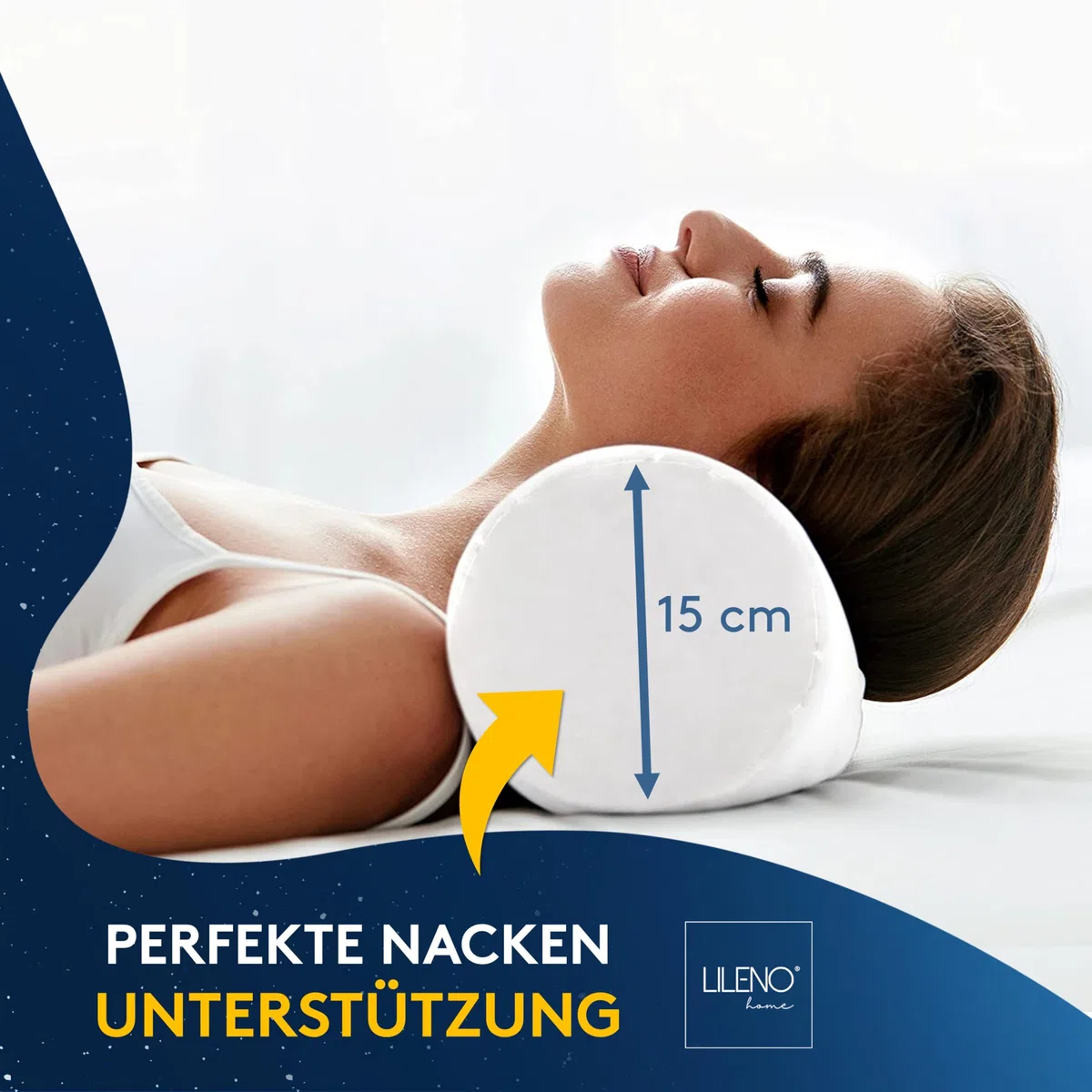 LILENO HOME Microfaser Nackenrolle 15x40 cm [2er Set] bis 95 Grad waschbar - Kopfkissen 15x40 cm als Kissen-Füllung für Bett oder als Deko-Kissen - Sofakissen & Zierkissen