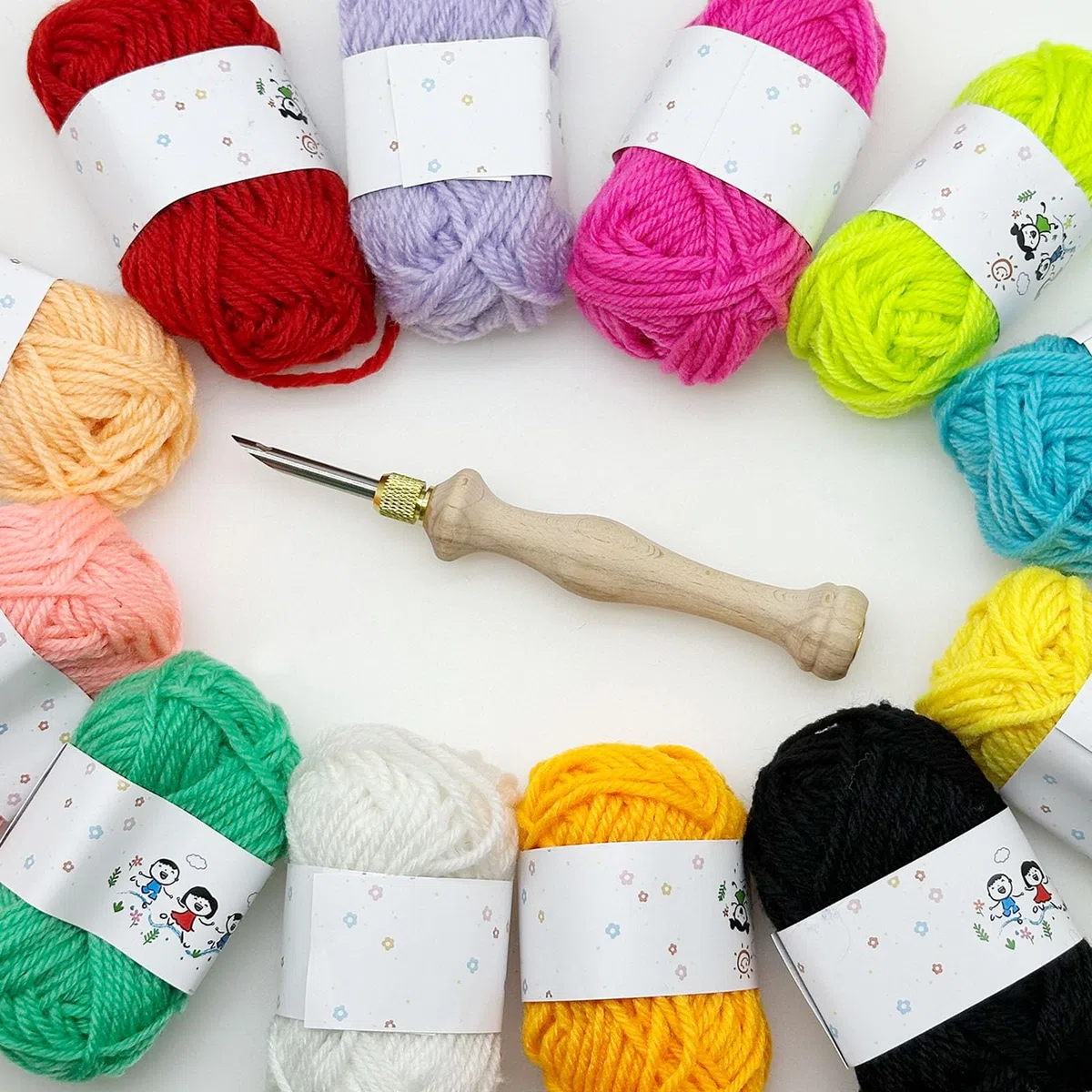 Woohome Stickerei Starter Kit Punch Needle Kit mit Stickrahmen, Stanznadeltuch, Garn, Punch Needle für Handwerk Stitching (21 Stück Starter Kits)