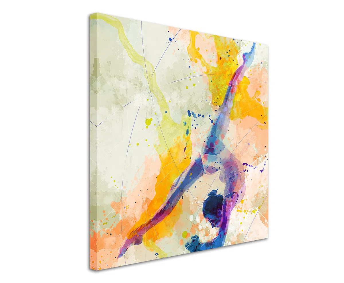 Paul Sinus Art Turnen IV 60x60cm Wandbild SPORTBILD Aquarell Art tolle Farben