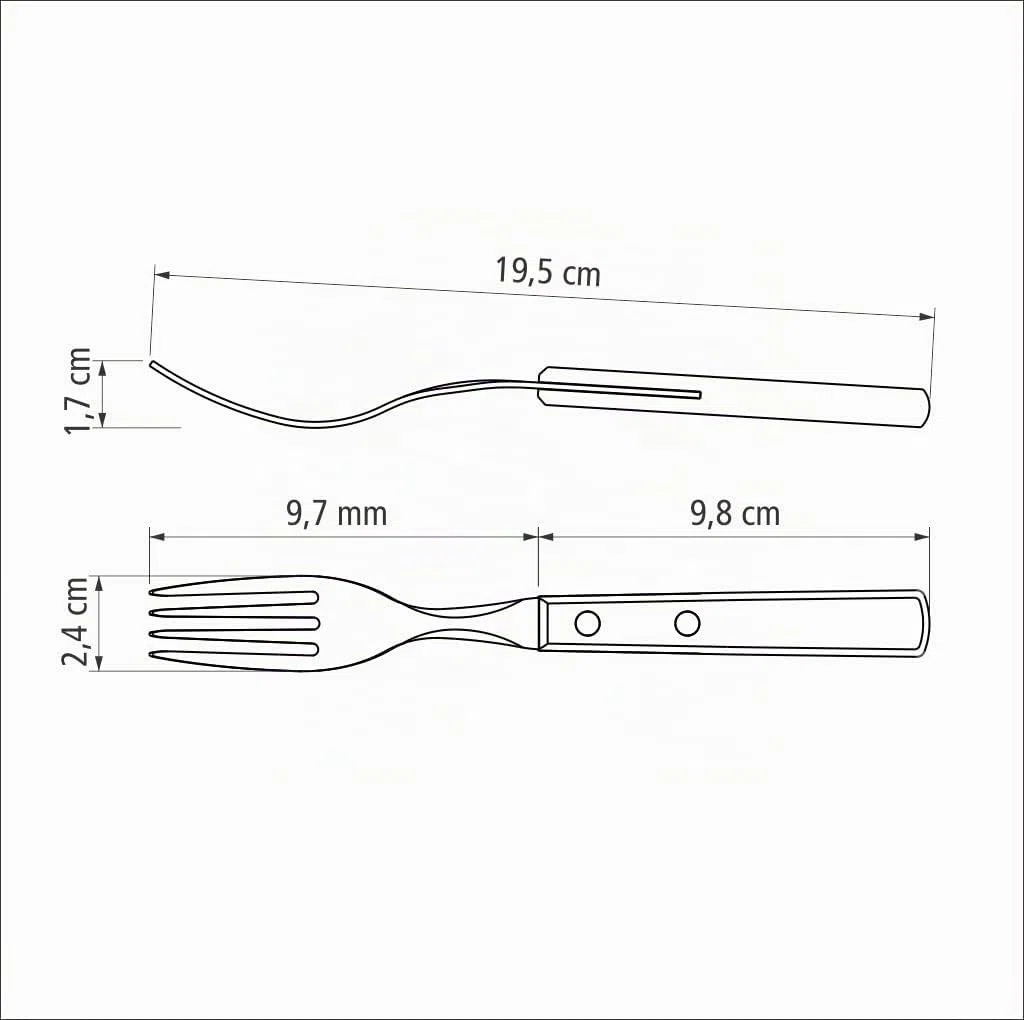 Tramontina Steakgabel Set, 6-Teilig, Edelstahl, Ergonomischer Griff, FSC-zertifizierter Holzgriff, Rot, Pizzagabel